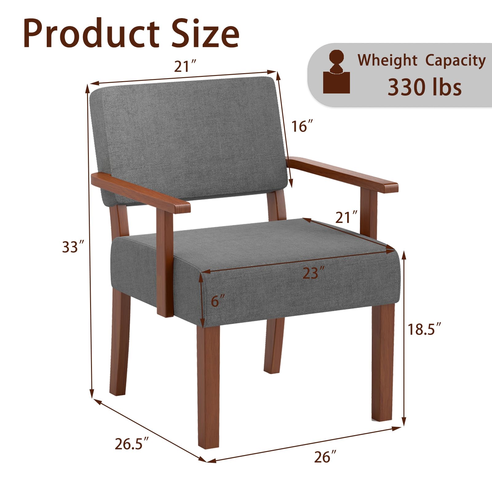 KOMFOTT Upholstered Accent Chairs Set of 1/2