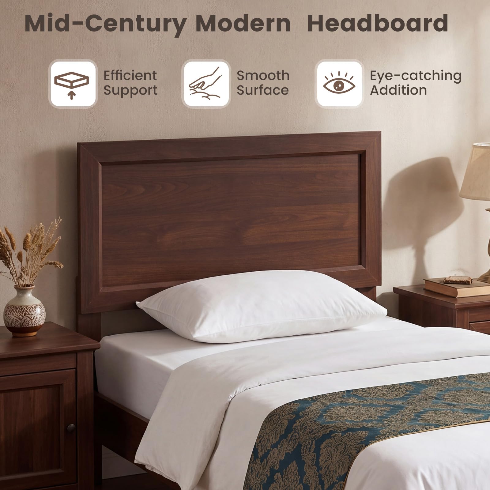 KOMFOTT Queen/Full/Twin Size Bed Frame Modern Platform Bed with Headboard