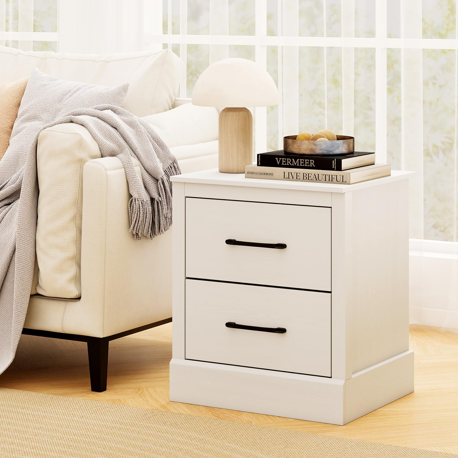 KOMFOTT Farmhouse Nightstand with Drawers(1/2)