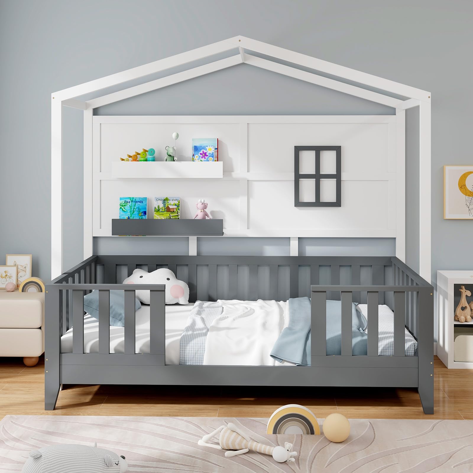 KOMFOTT Twin Wood House Bed