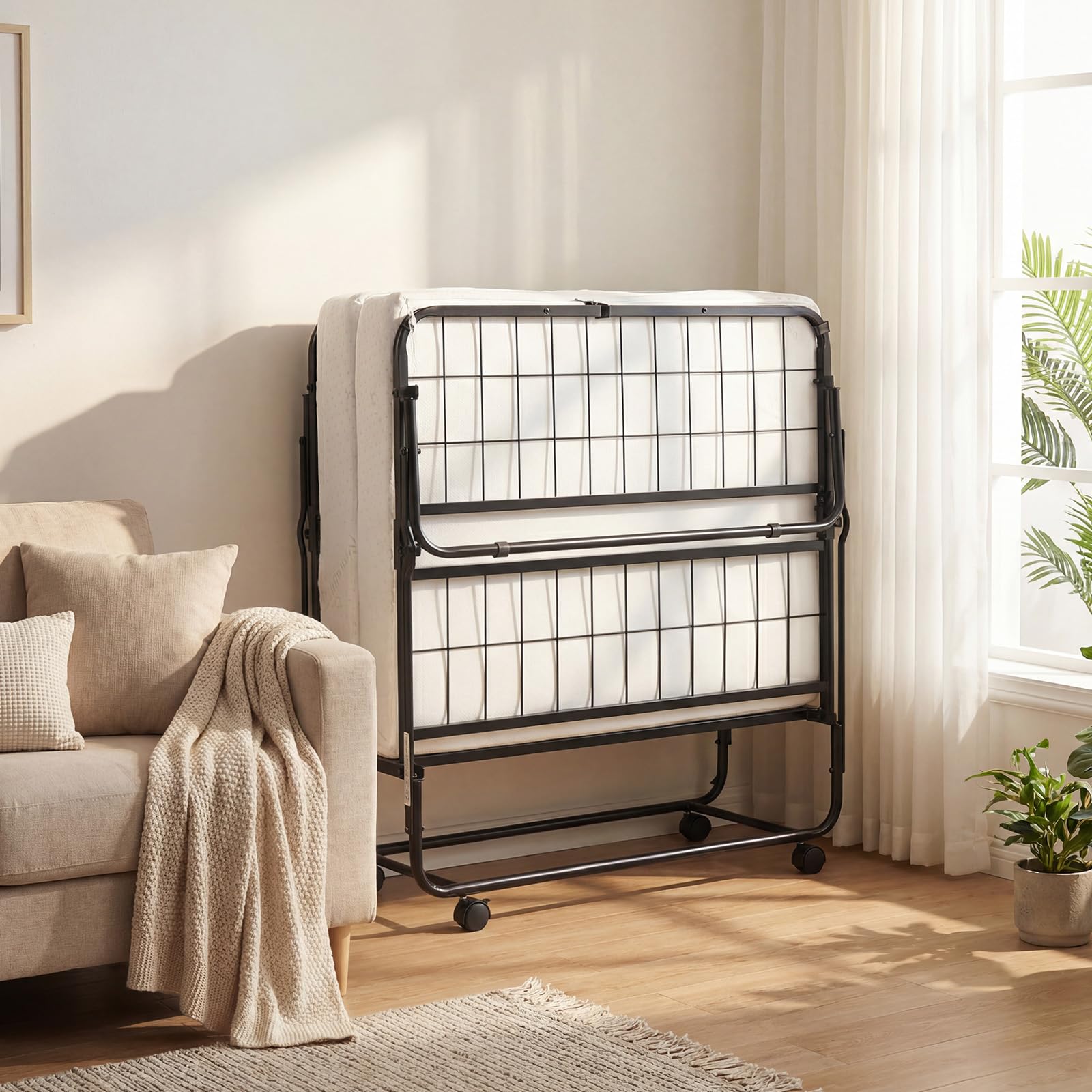 KOMFOTT Twin Size Folding Bed with 5" Mattress（75" x 38"）