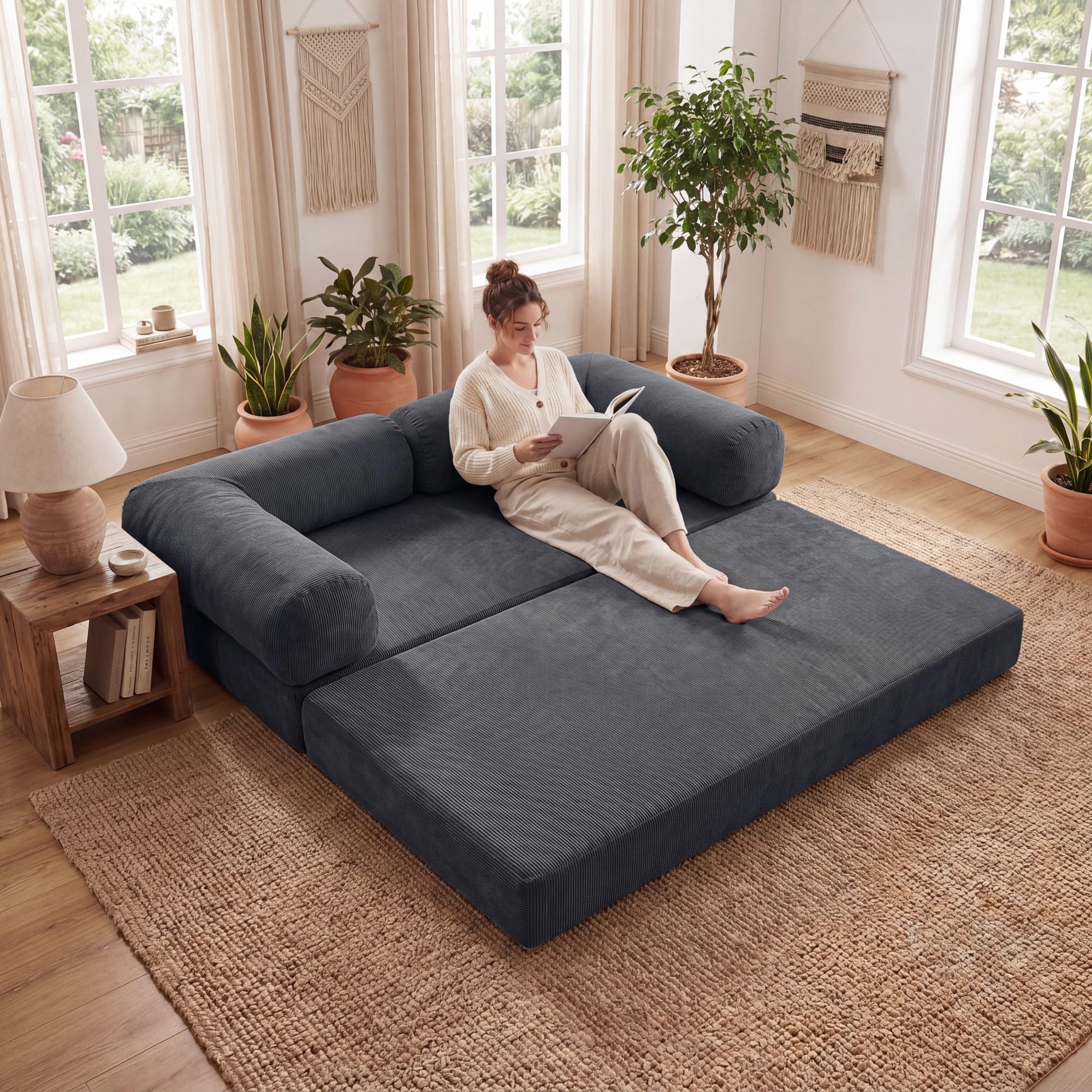 KOMFOTT 4-in-1 Folding Sofa Bed Convertible Futon Couch