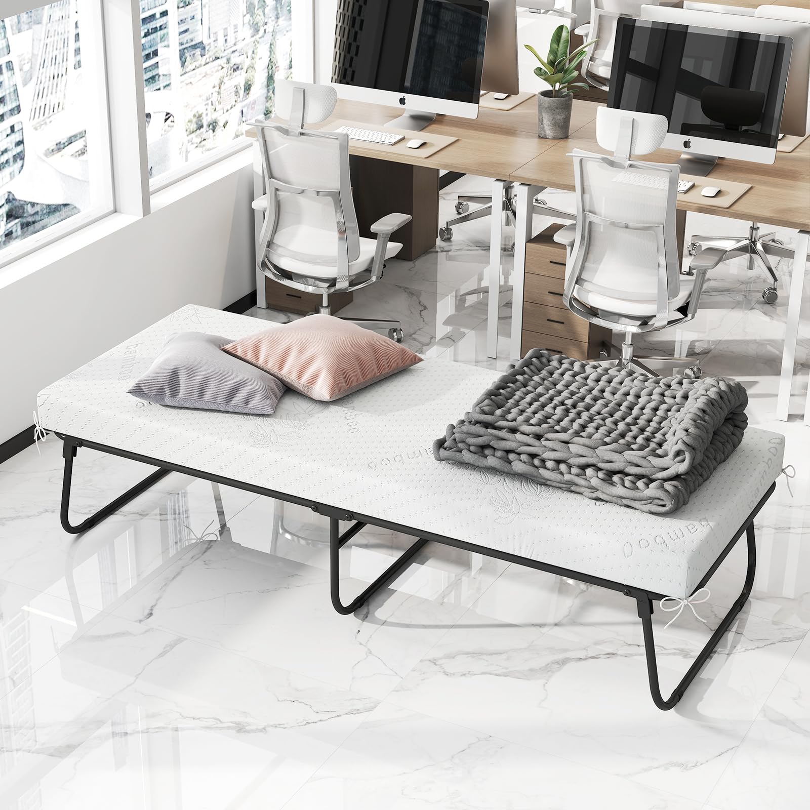 KOMFOTT Folding Bed with Mattress( 75” x 31.5” x 18.5”)