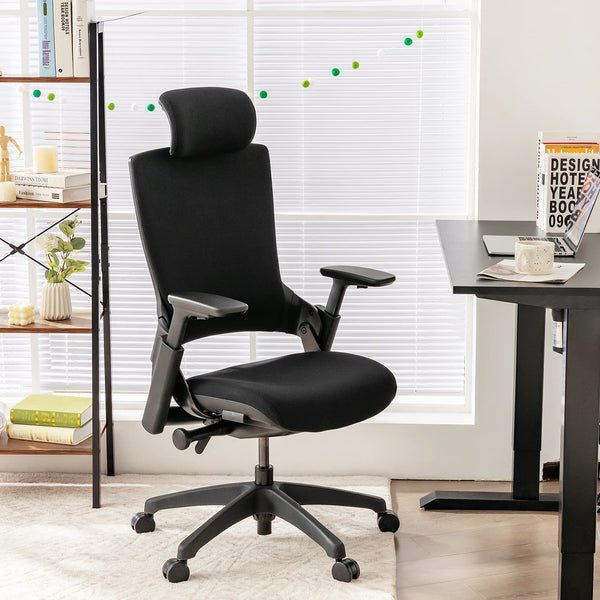 Home Office Desk Chair Swivel Executive Chair with Ergonomic High Back, Sliding Seat, 3D Armrest, Rotatable Headrest, Adjustable Lumbar Support