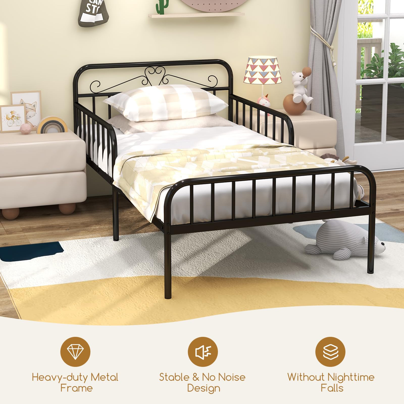 KOMFOTT Twin Bed Frame with Rails