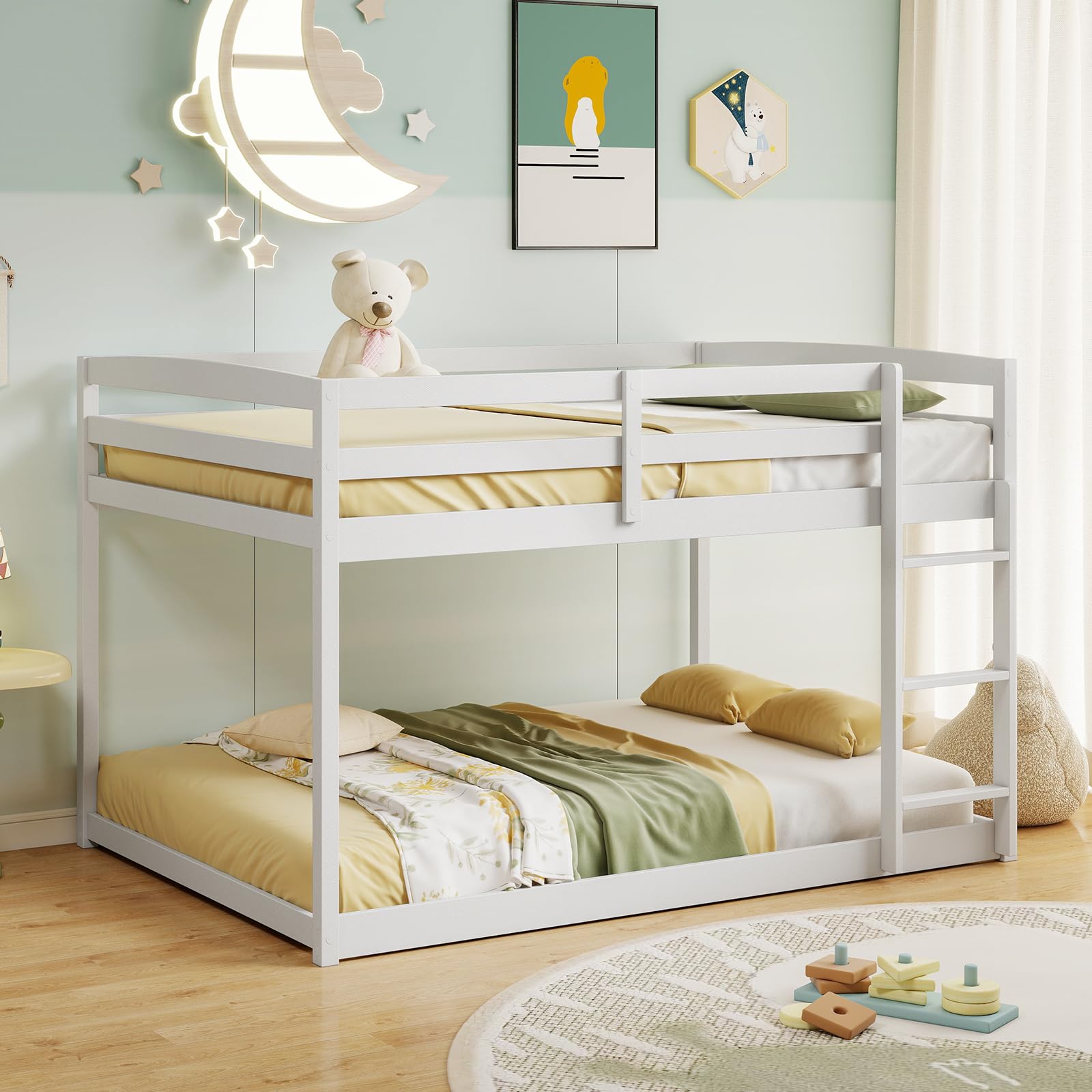 KOMFOTT Low Bunk Bed Full Over Full
