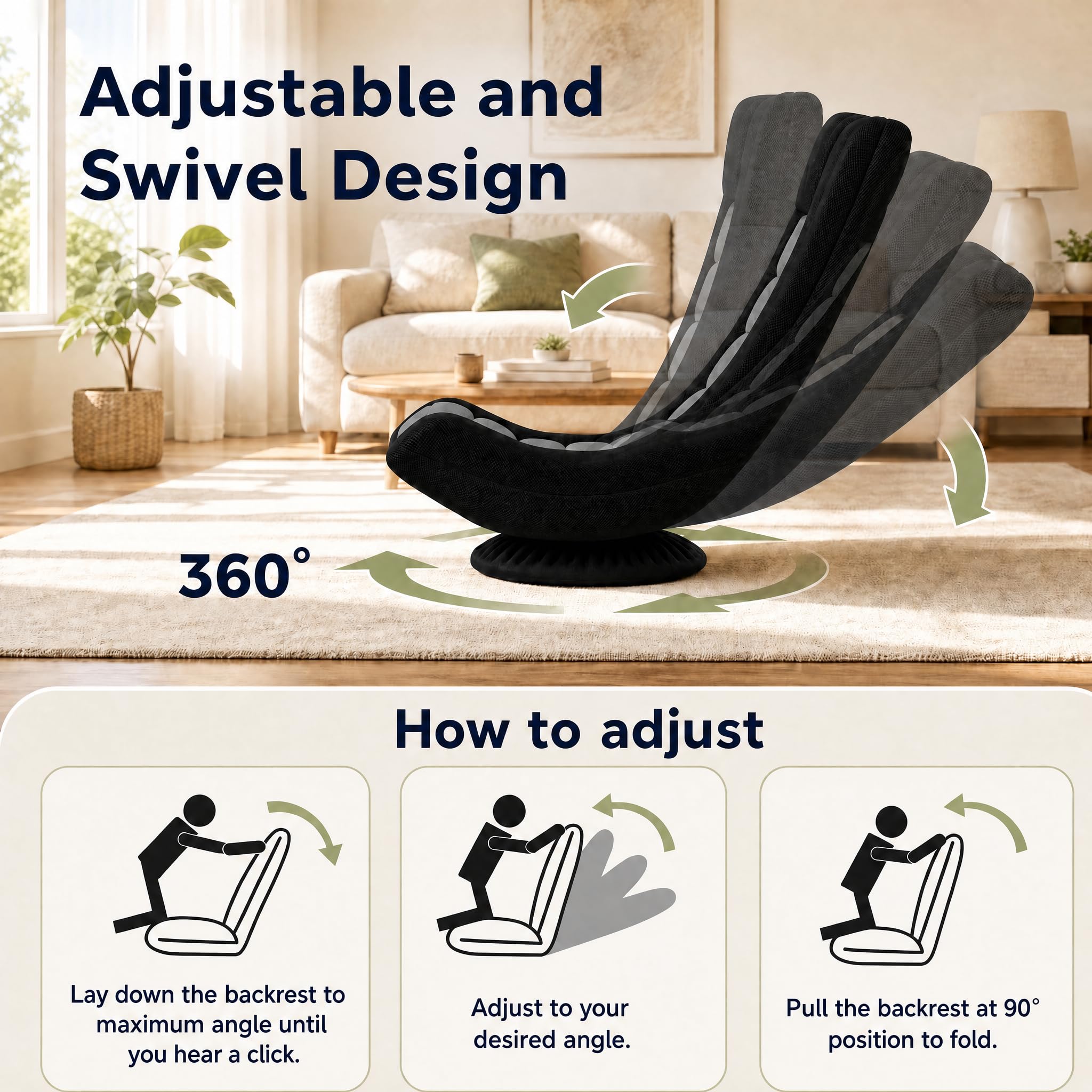 KOMFOTT 360° Swivel Floor Gaming Chair
