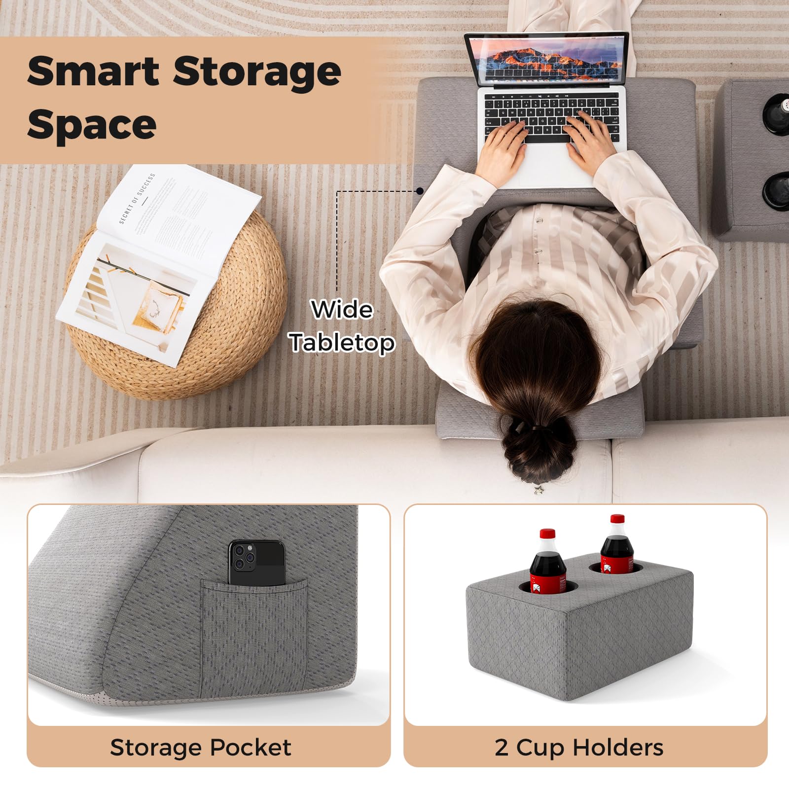 KOMFOTT 5 Pieces Reading Gaming Pillow Set