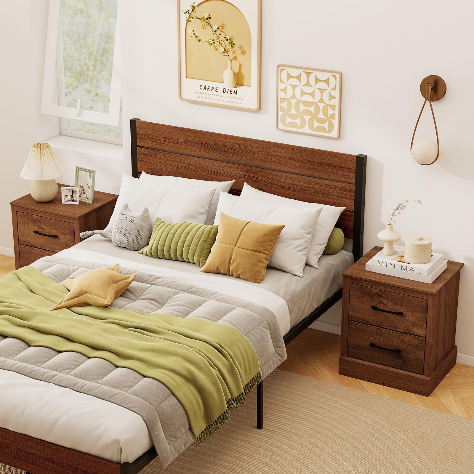 KOMFOTT Farmhouse Nightstand with Drawers(1/2)