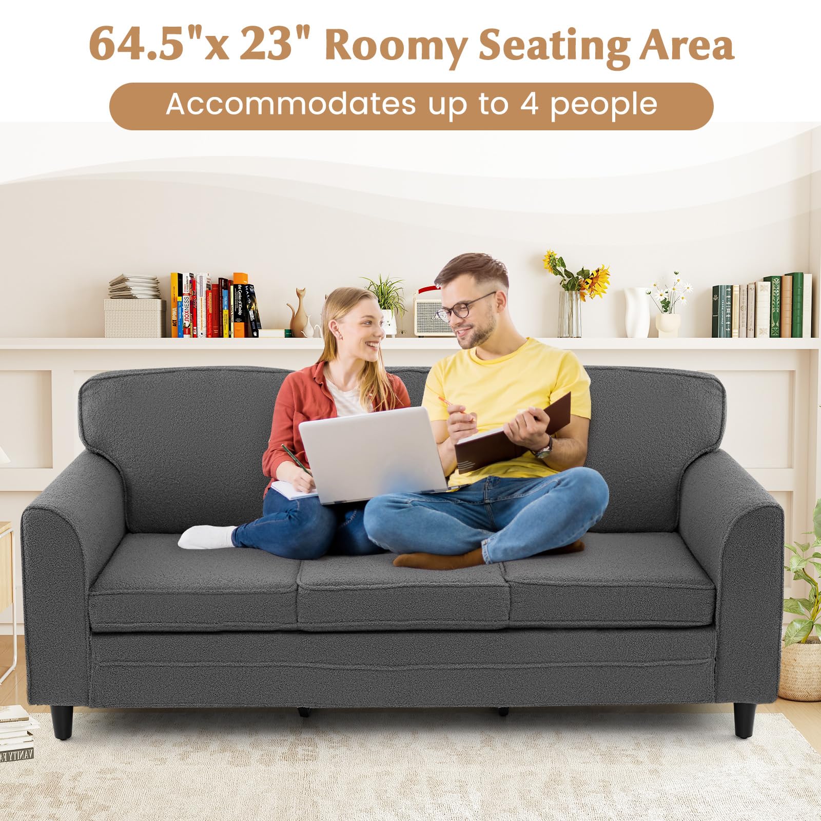 KOMFOTT 79” Sofa Couch 3 Seater Couches with Deep Seat