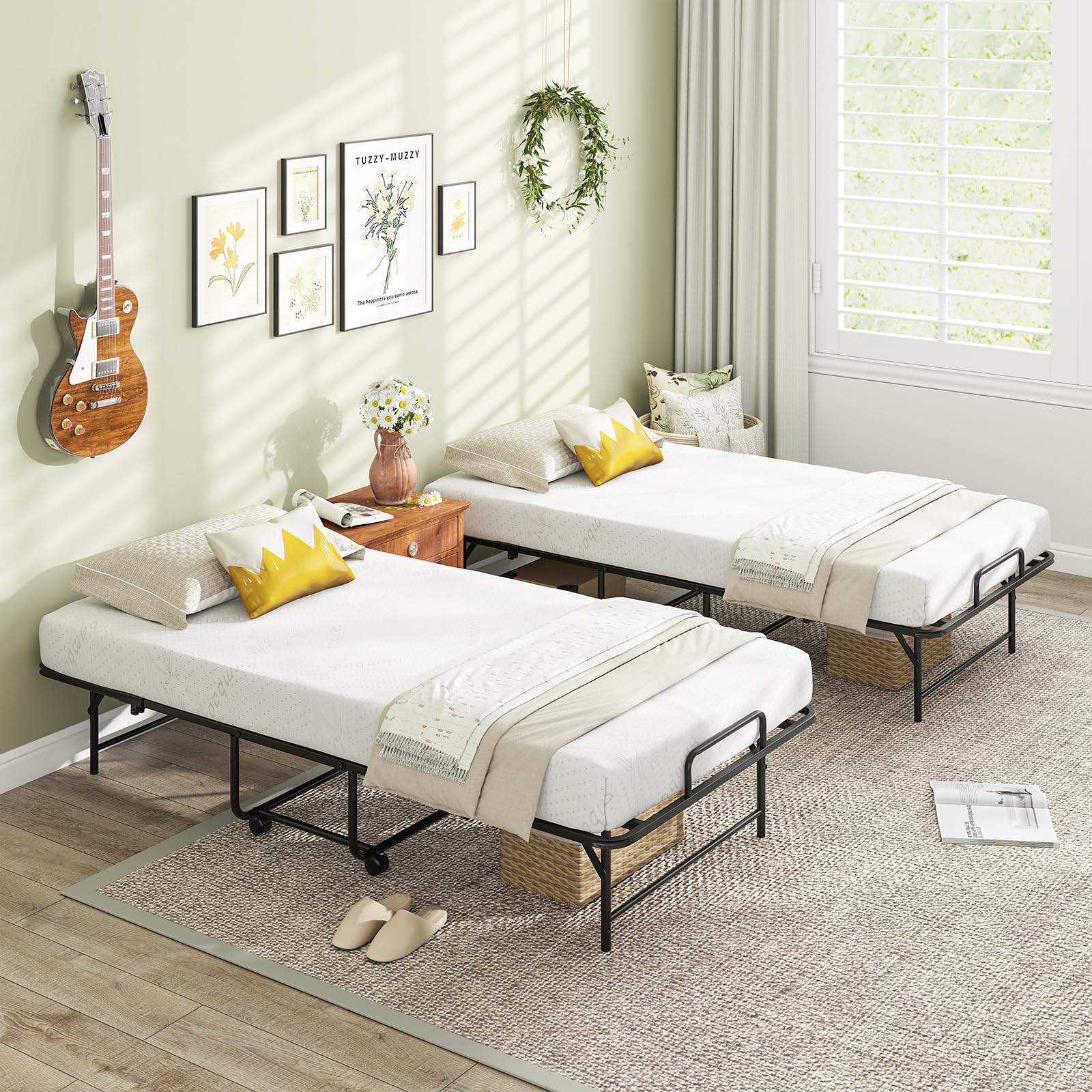 KOMFOTT Folding Bed with Mattress(75” x 38” x 16” )