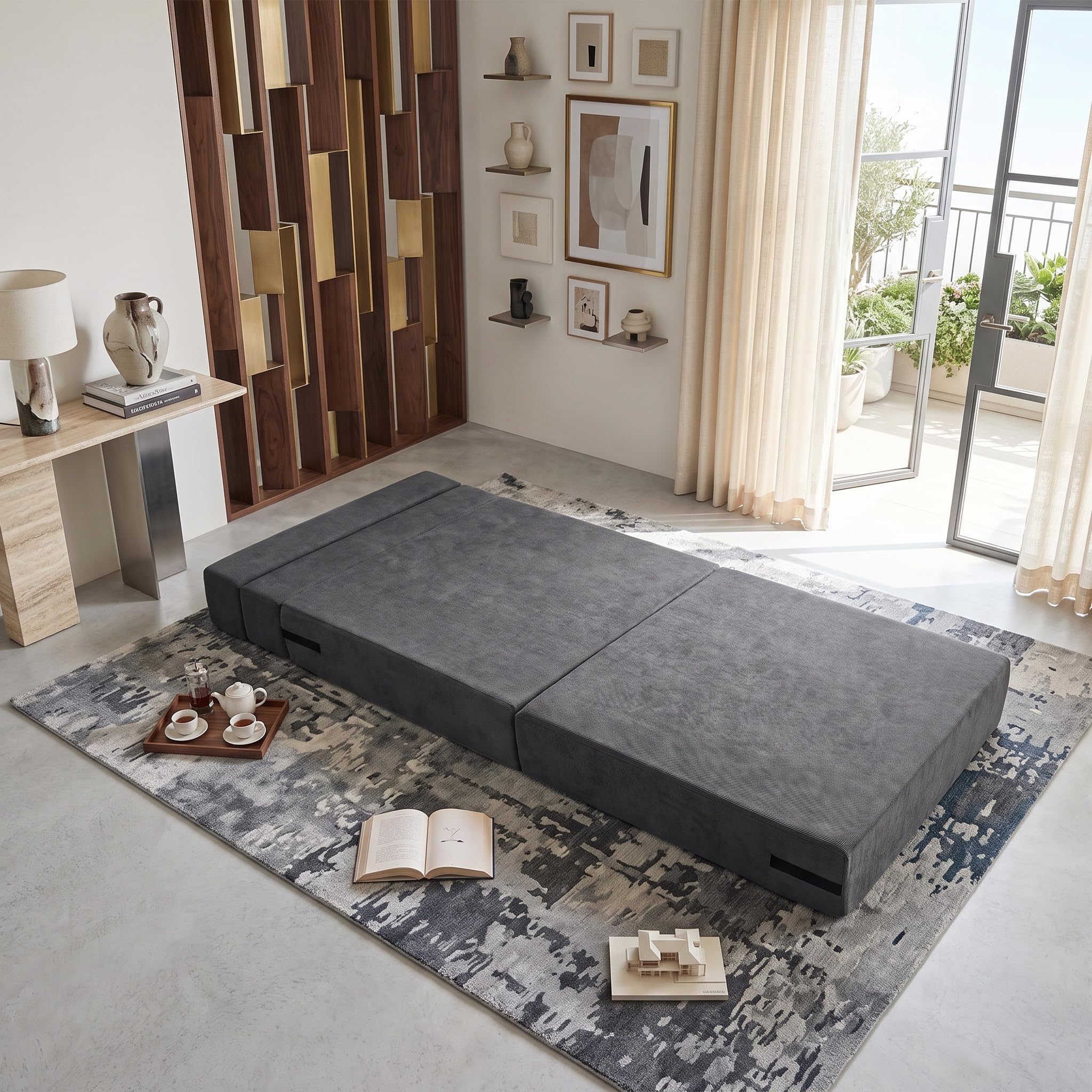 KOMFOTT Convertible Folding Sofa Bed 4-in-1 Fold Out Sleeper Chair