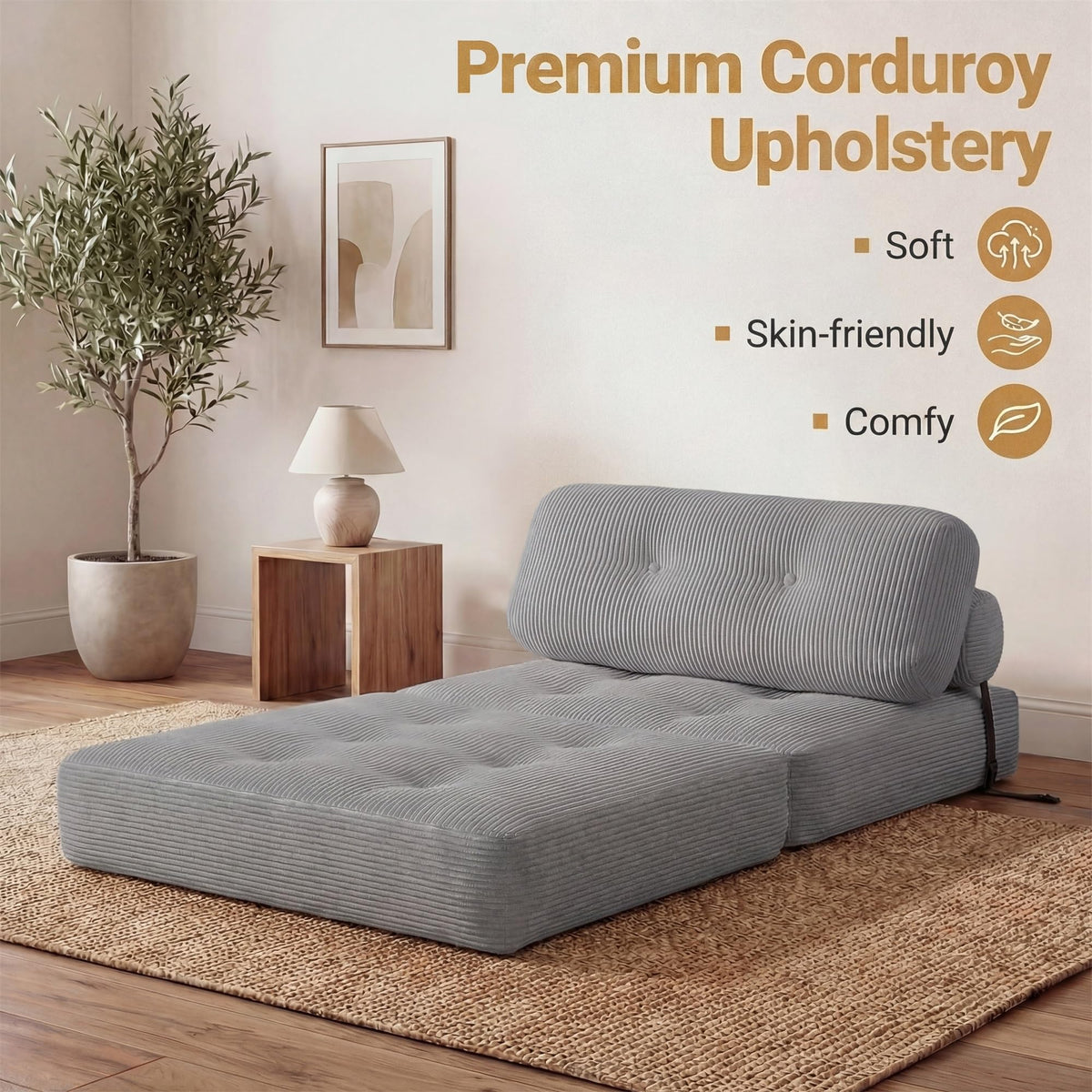 KOMFOTT Convertible Folding Sofa Bed with Pillow