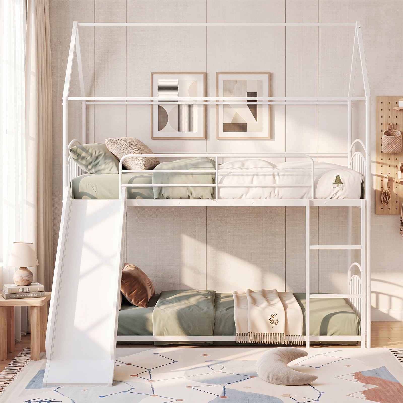 KOMFOTT Bunk Bed Twin Over Twin Metal Bed Frame
