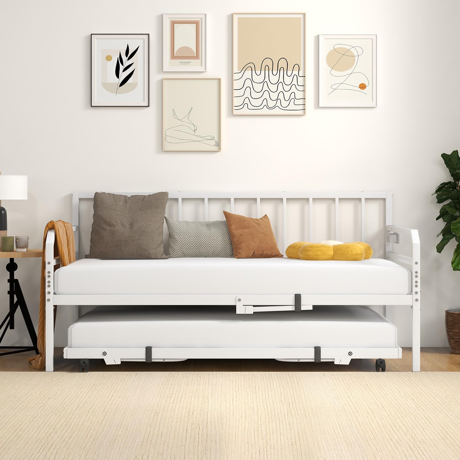 KOMFOTT Twin Daybed with Pop Up Trundle