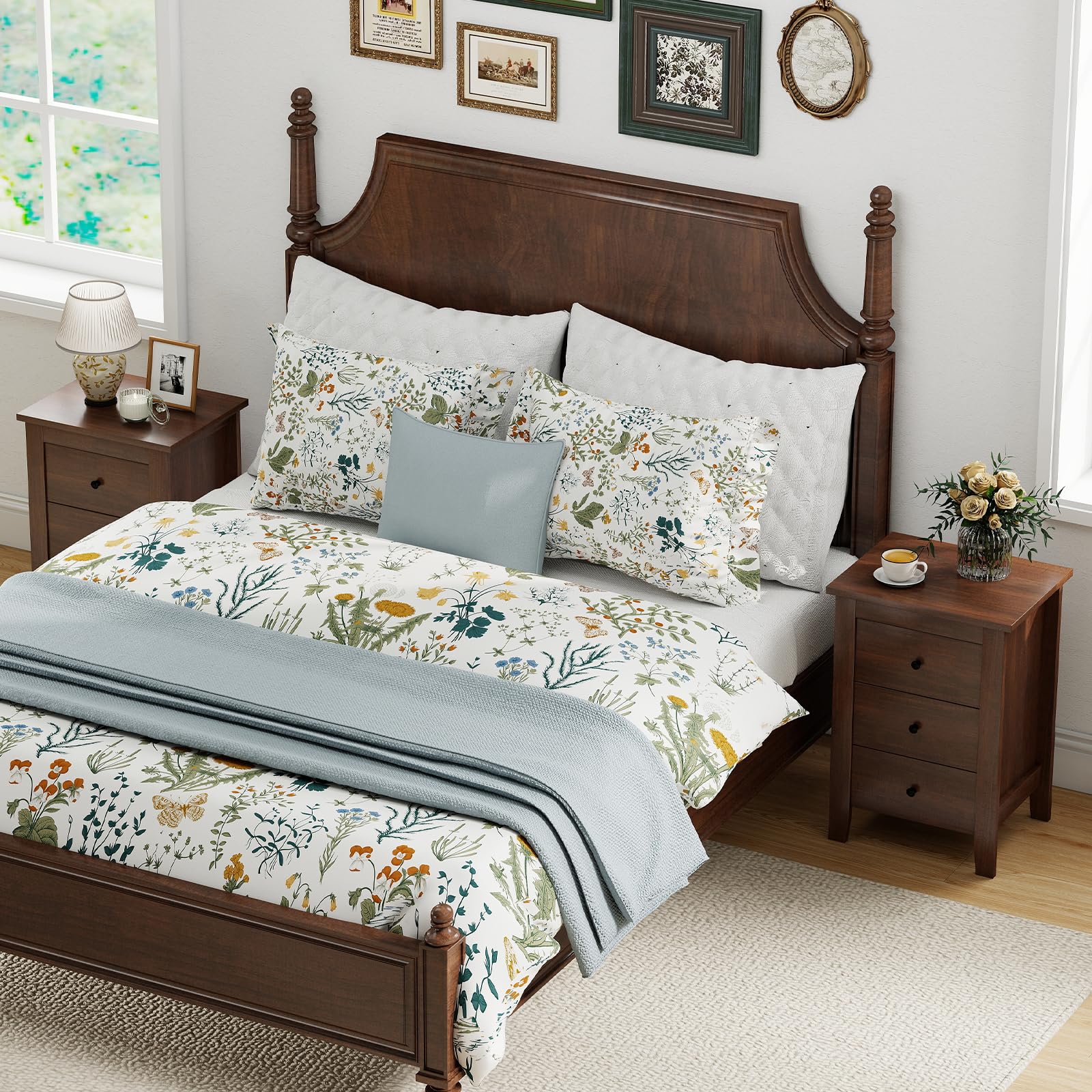 KOMFOTT 3 Drawers Nightstand Set of 1/2（18" x 14.5" x 26"）