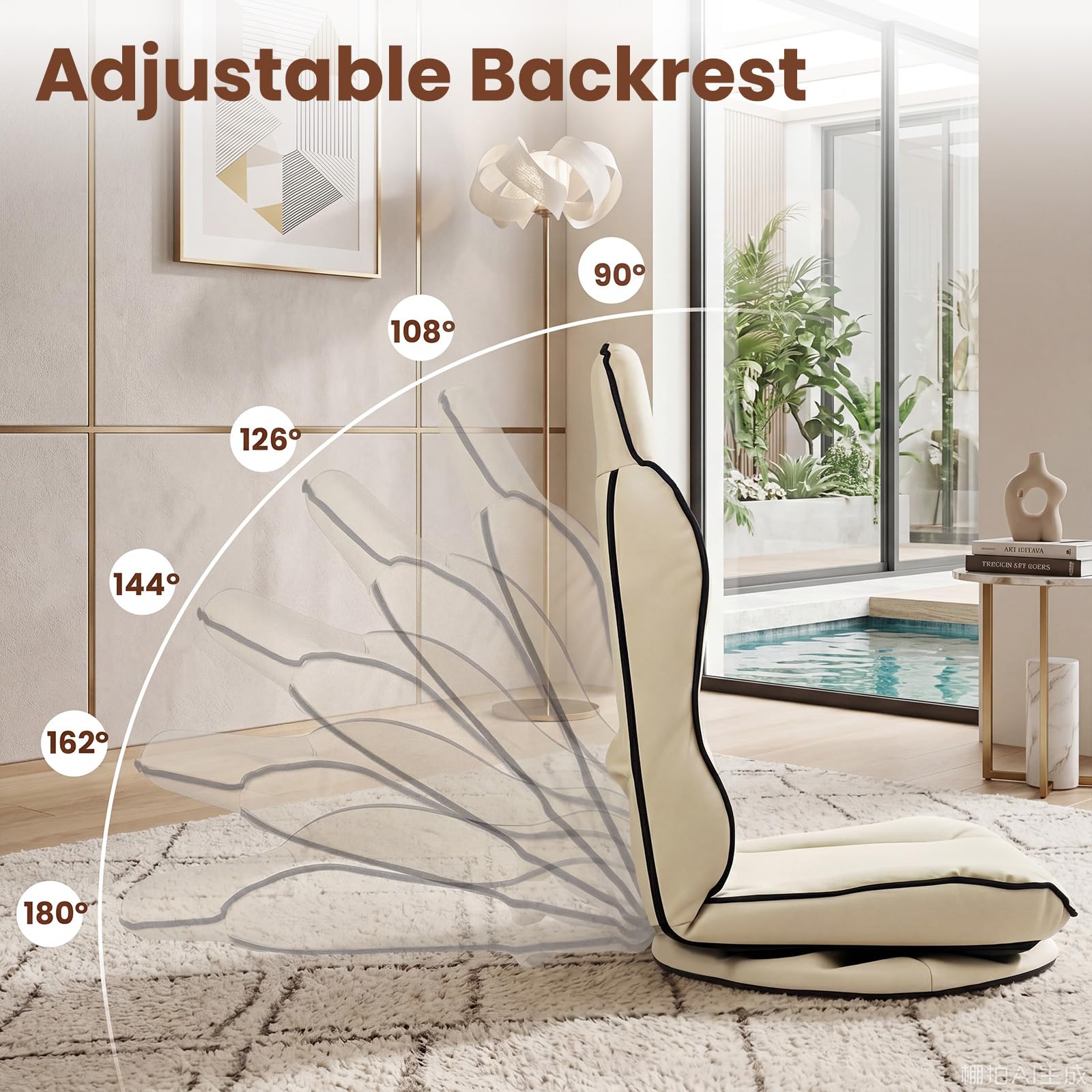 KOMFOTT 360° Swivel Floor Gaming Chair with Adjustable Backrest