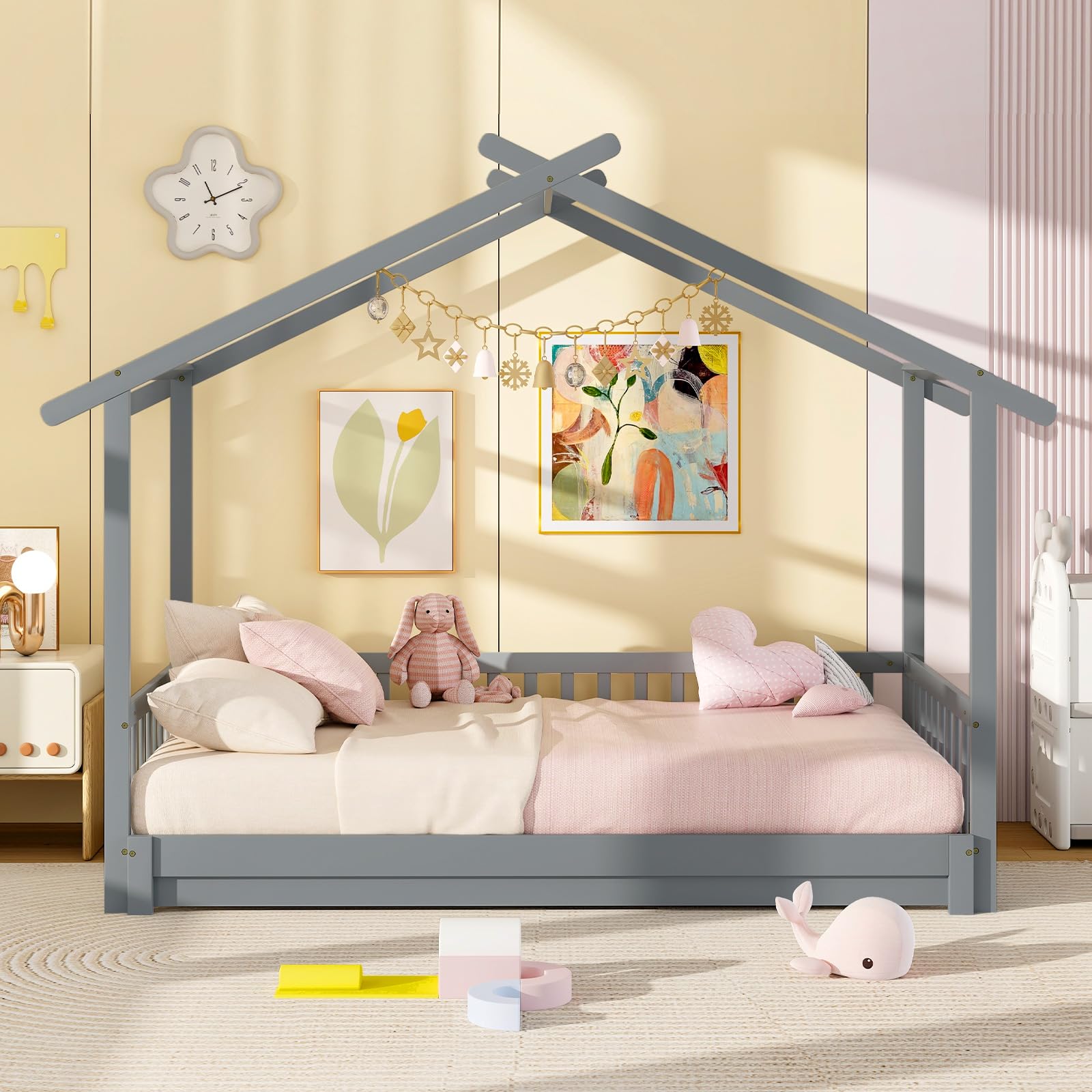 KOMFOTT Wood Extendable House Bed