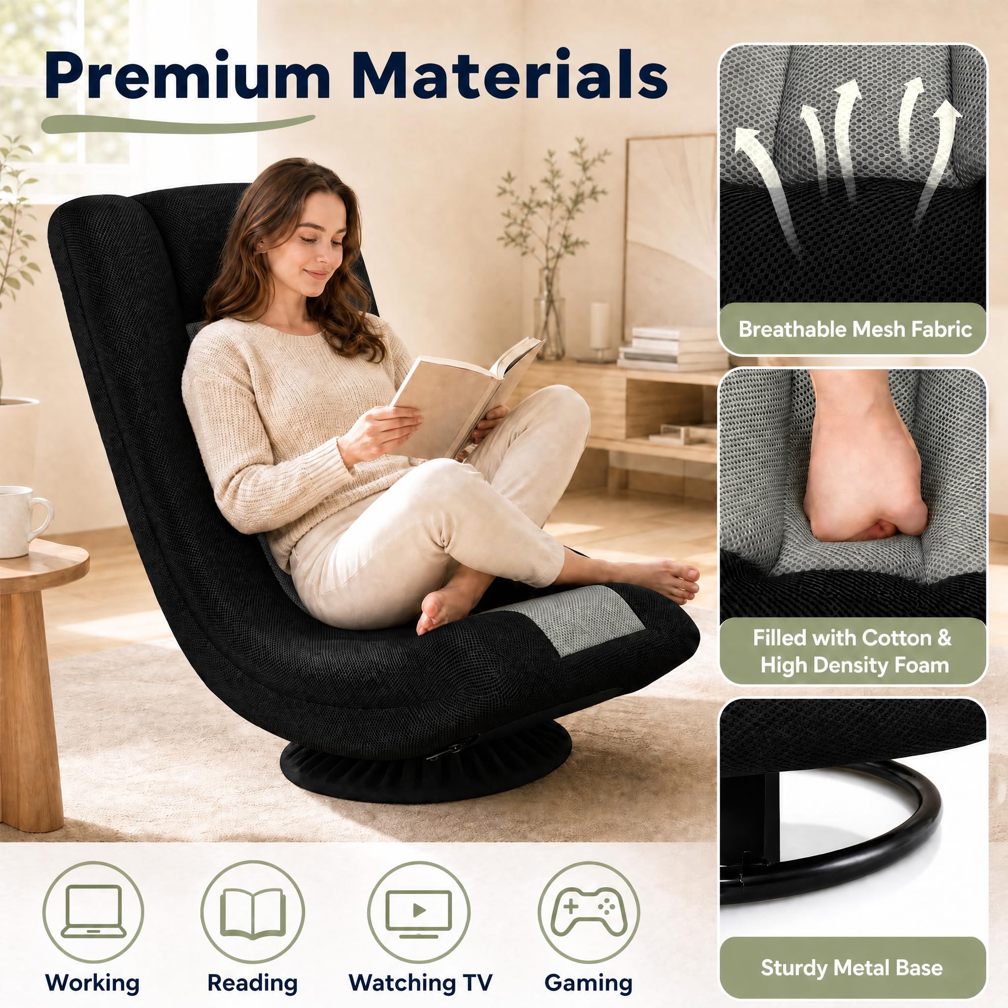 KOMFOTT 360° Swivel Floor Gaming Chair