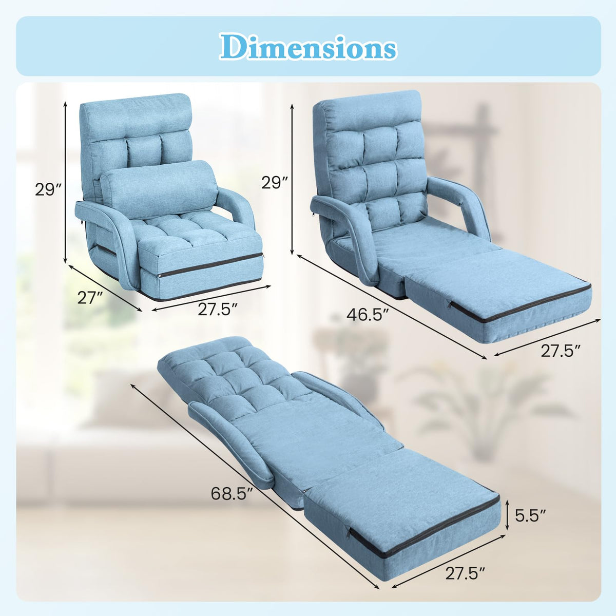 KOMFOTT Foldable Floor Lazy Sofa Chair