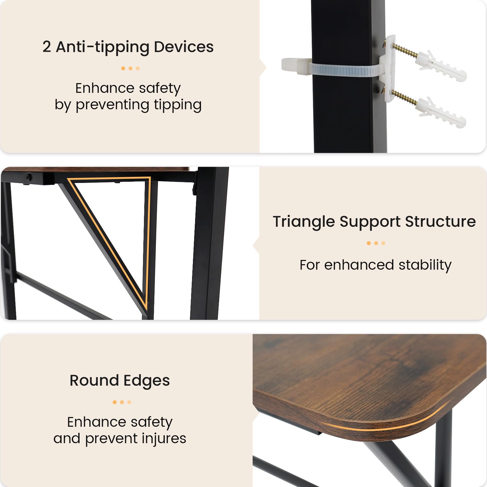 KOMFOTT Twin Size Loft Bed with Desk & Storage Shelf