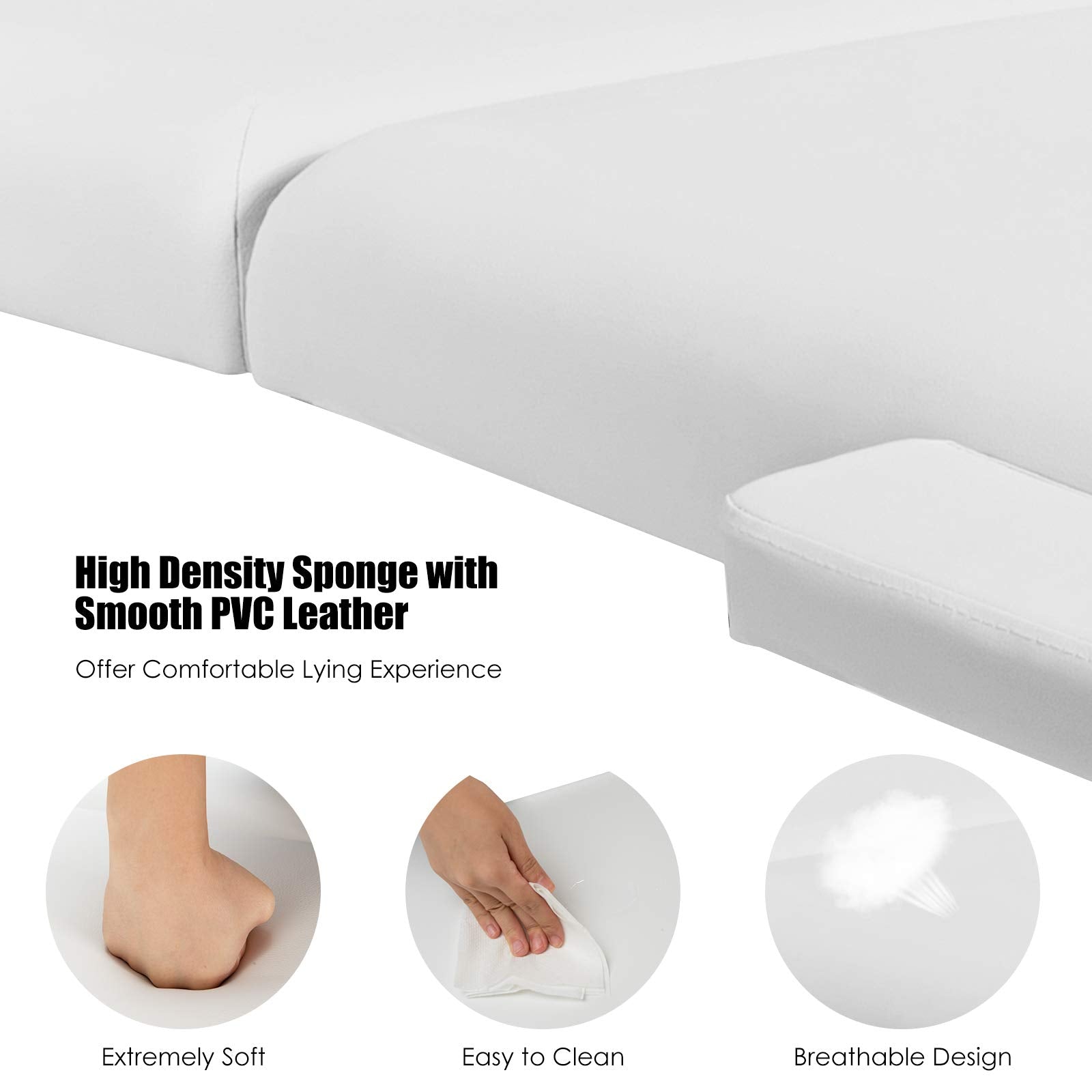 KOMFOTT Portable Massage Table Lash Bed, Massage Bed Spa Bed Height Adjustable w/Face Cradle & Carry Case