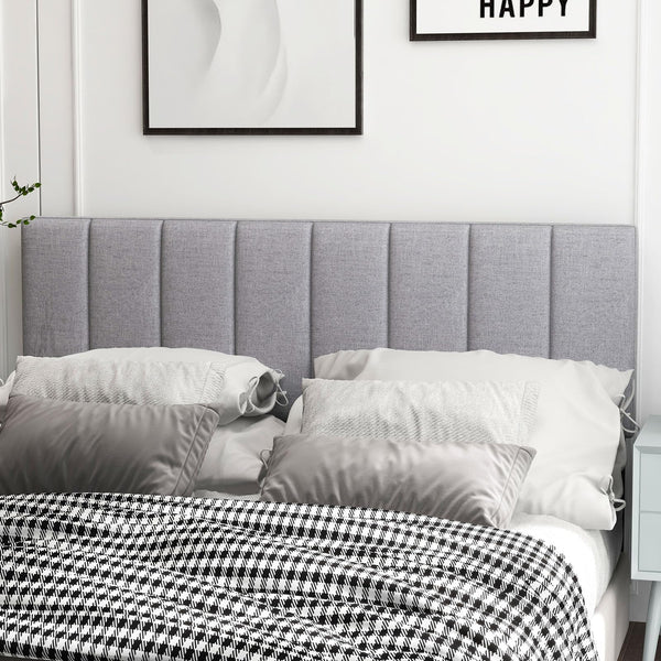 KOMFOTT Linen Upholstered Headboard for Full & Queen Size Bed (Gray)