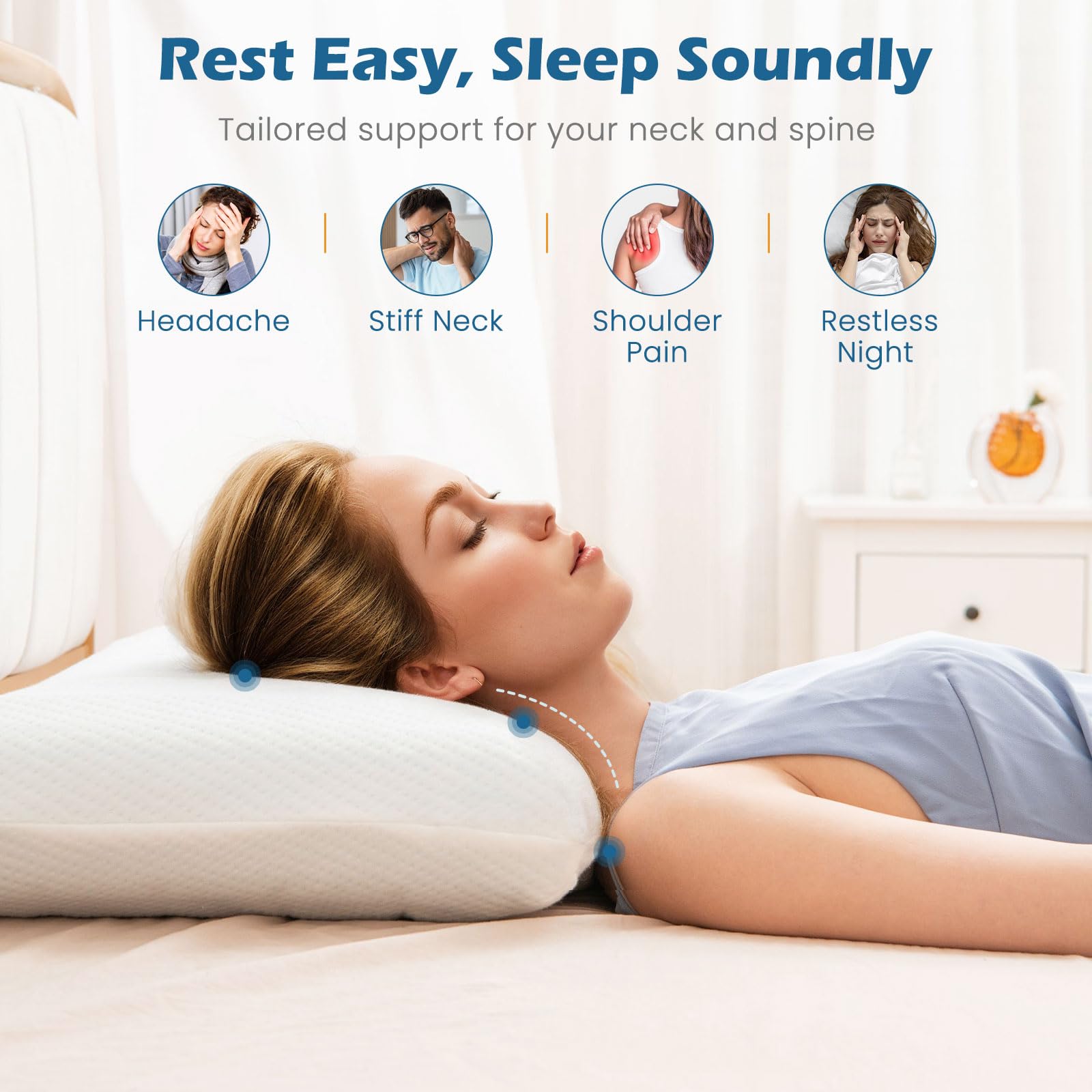 KOMFOTT Gel Memory Foam Pillows Set of 2（Gel Memory Foam）