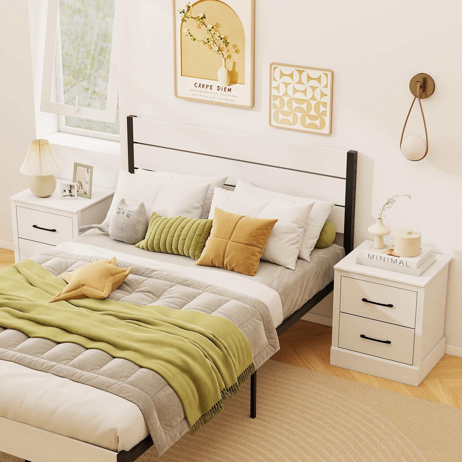 KOMFOTT Farmhouse Nightstand with Drawers(1/2)