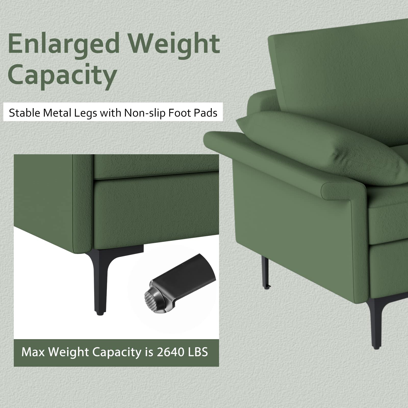 KOMFOTT 130.5 Inch Extra Large Convertible Sectional Sofa