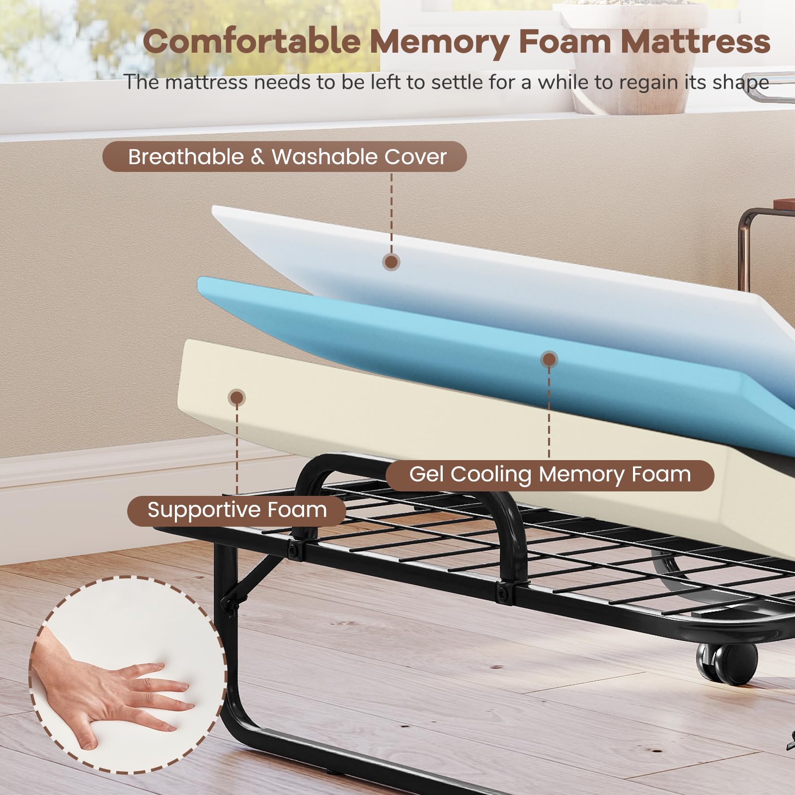 KOMFOTT Folding Bed with 5" Mattress