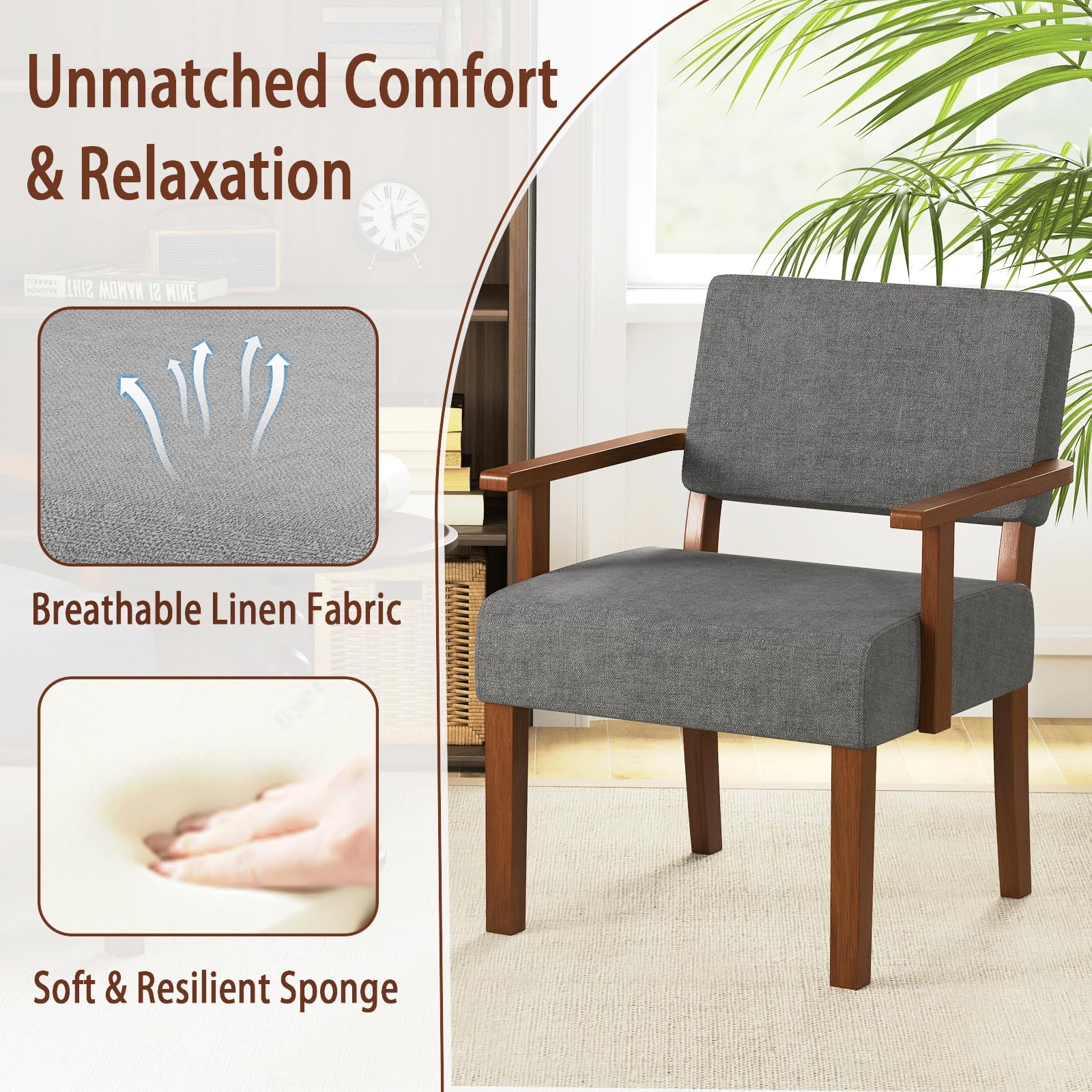 KOMFOTT Upholstered Accent Chairs Set of 1/2