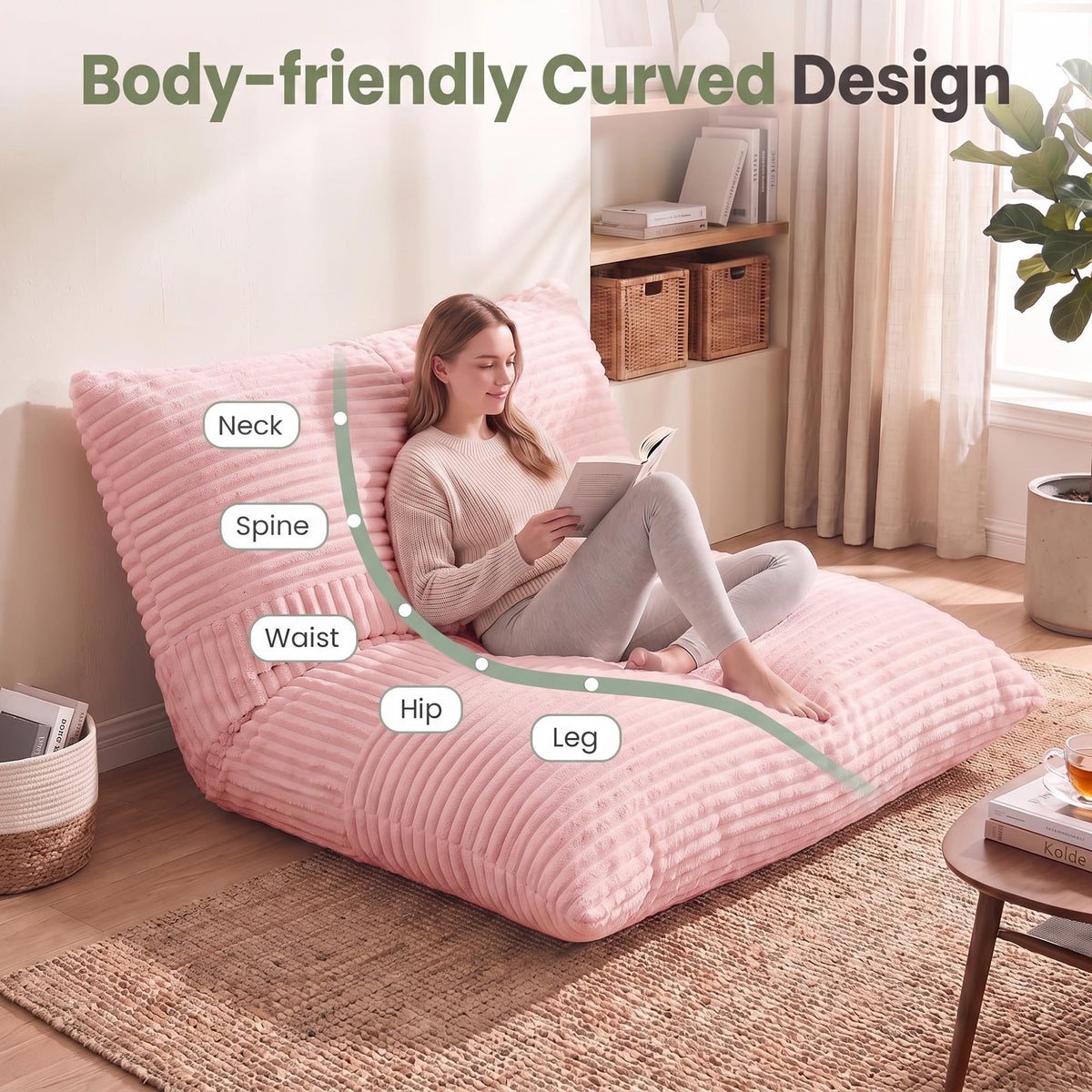 KOMFOTT 3-in-1 Bean Bag Chair Floor Sofa Bed for Adults(73" x 53")