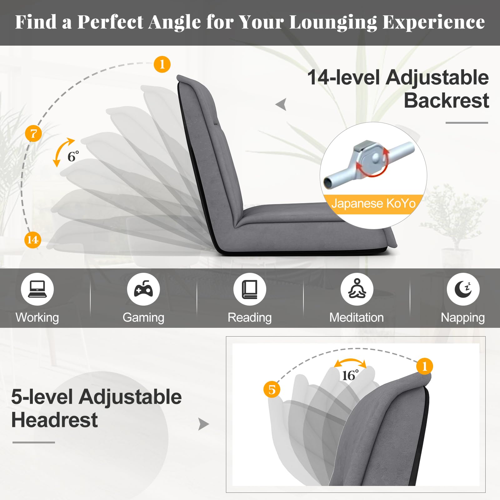 KOMFOTT Floor Chair with Back Support