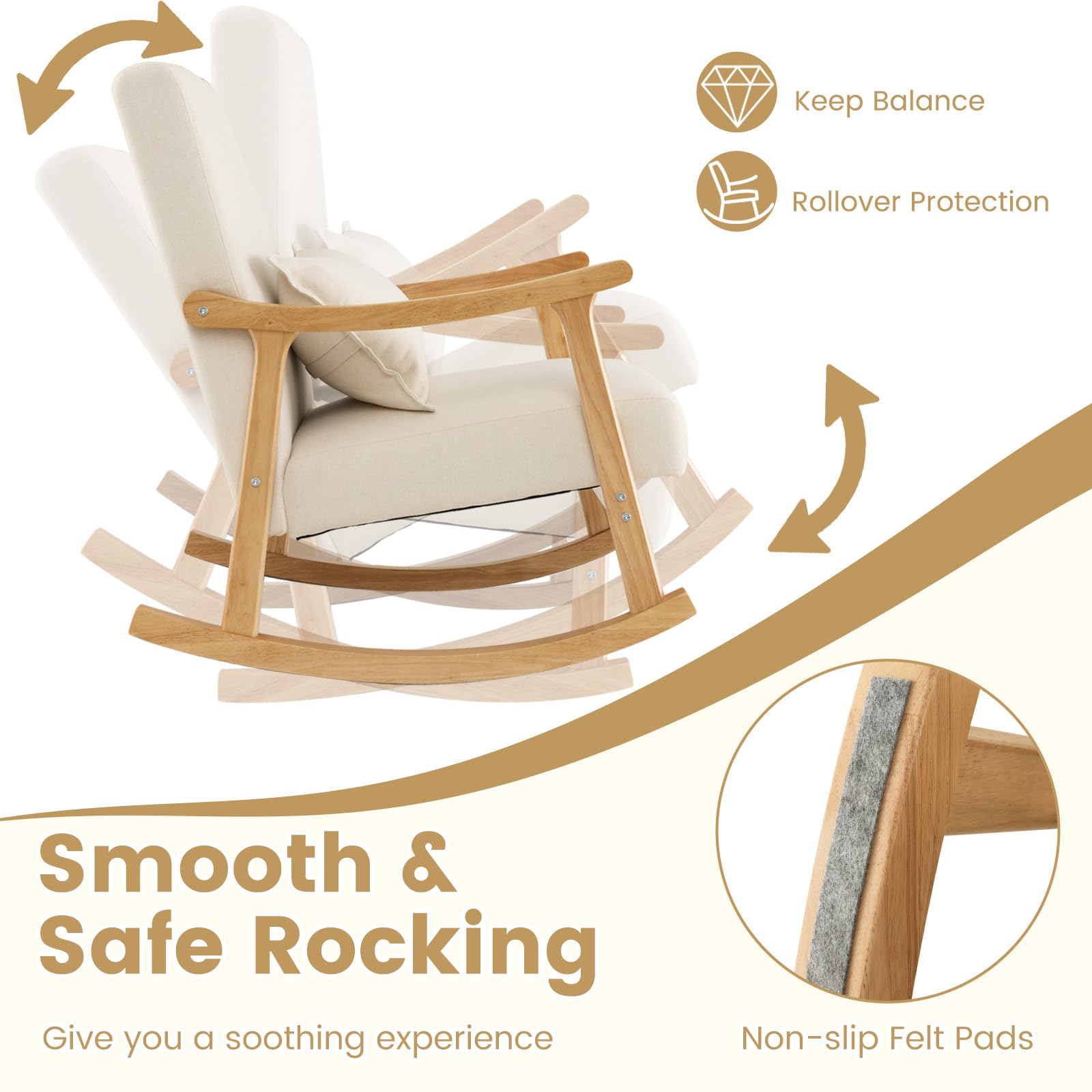 KOMFOTT Modern Rocking Chair