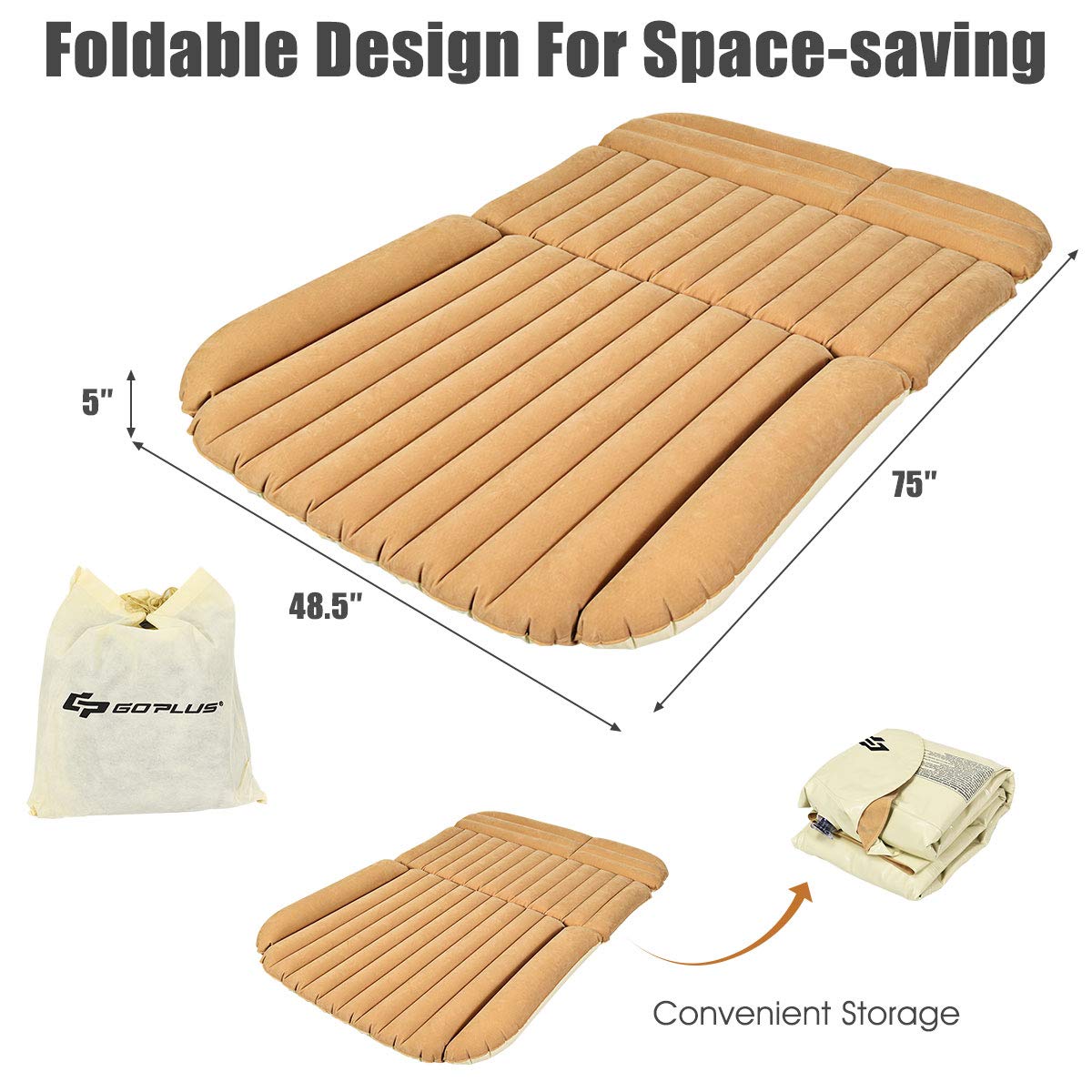KOMFOTT Car Air Mattress Back Seat Inflatable Blow Up Folding Camping Traveling Bed
