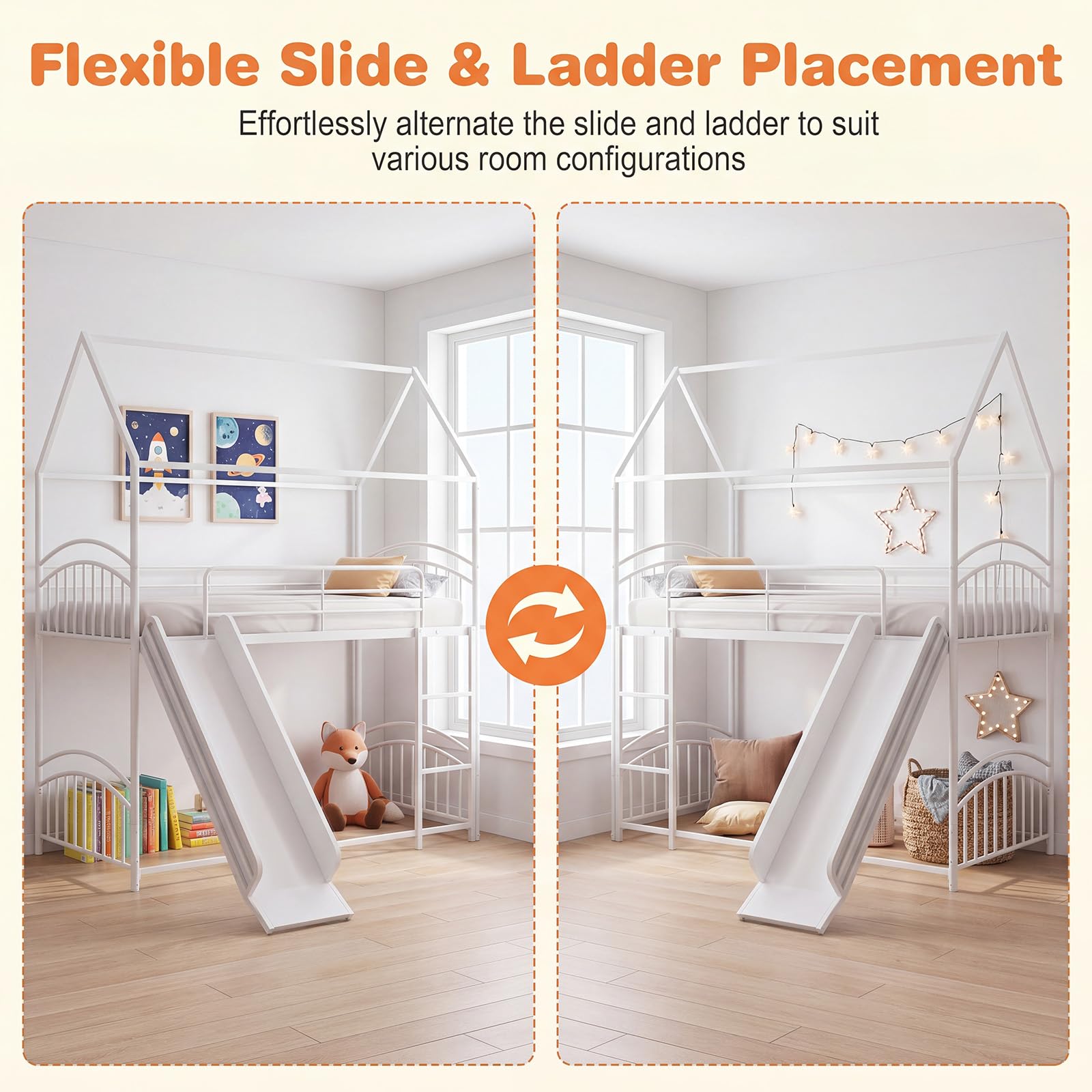 KOMFOTT Bunk Bed Twin Over Twin Metal Bed Frame
