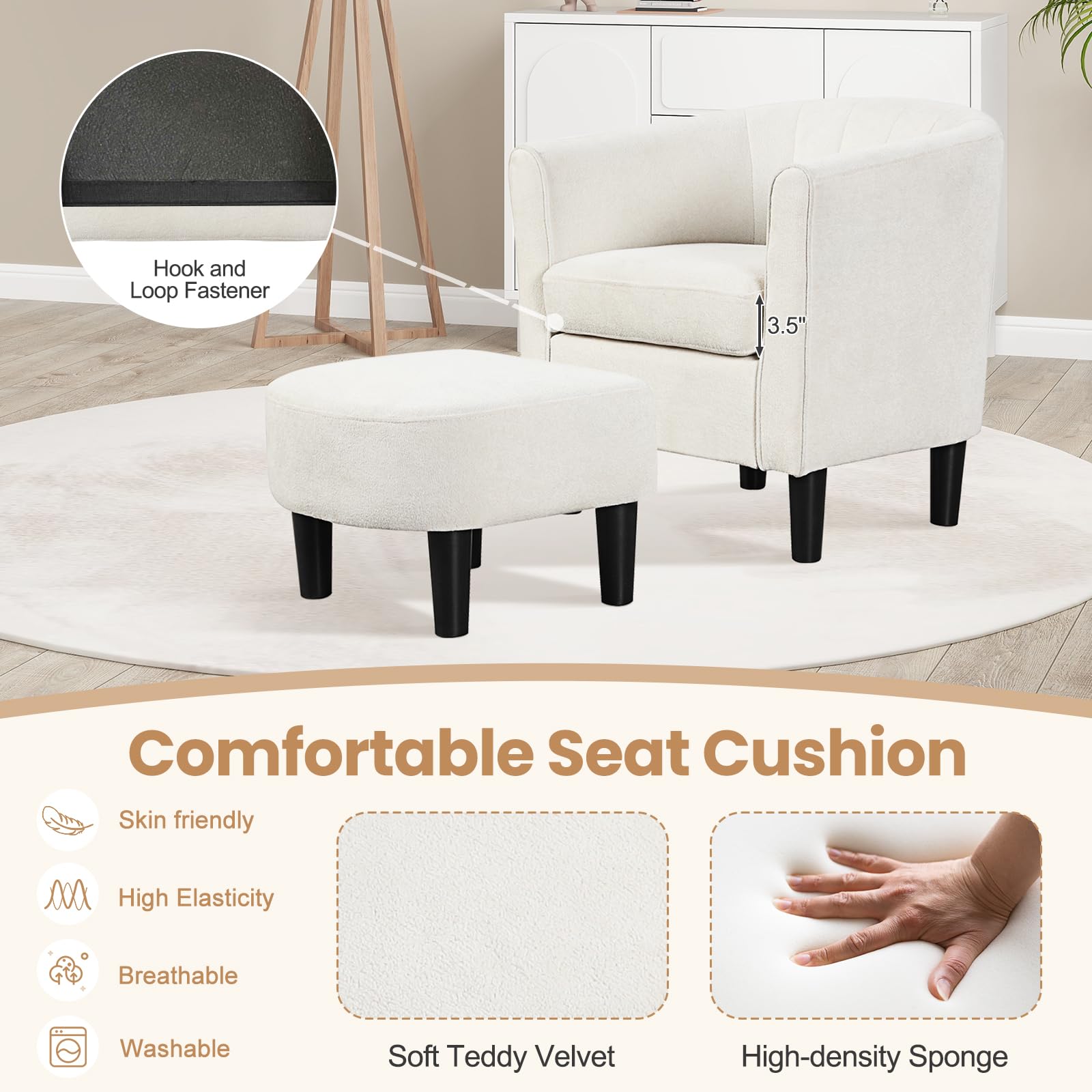 KOMFOTT Accent Chair with Ottoman