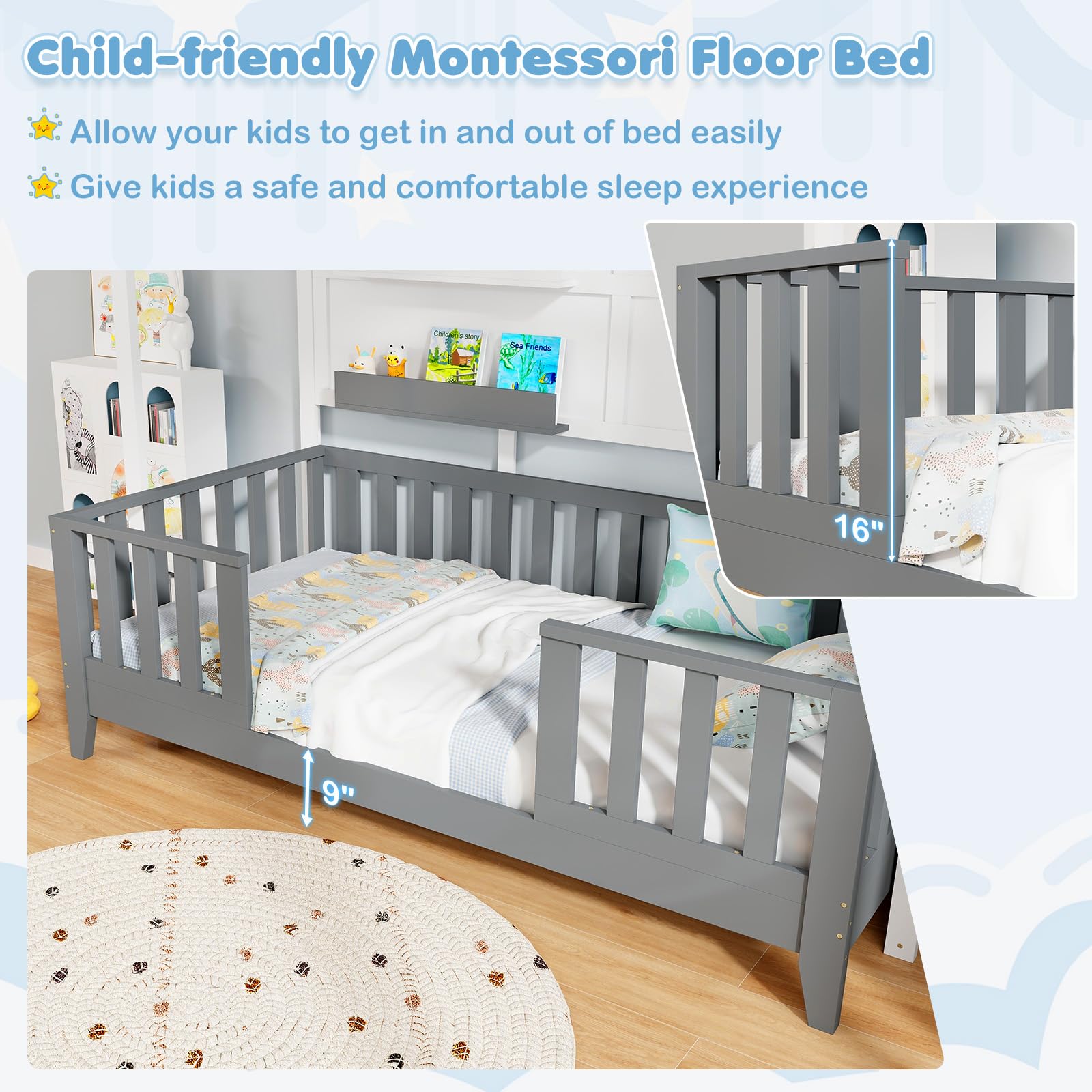 KOMFOTT Twin Wood House Bed