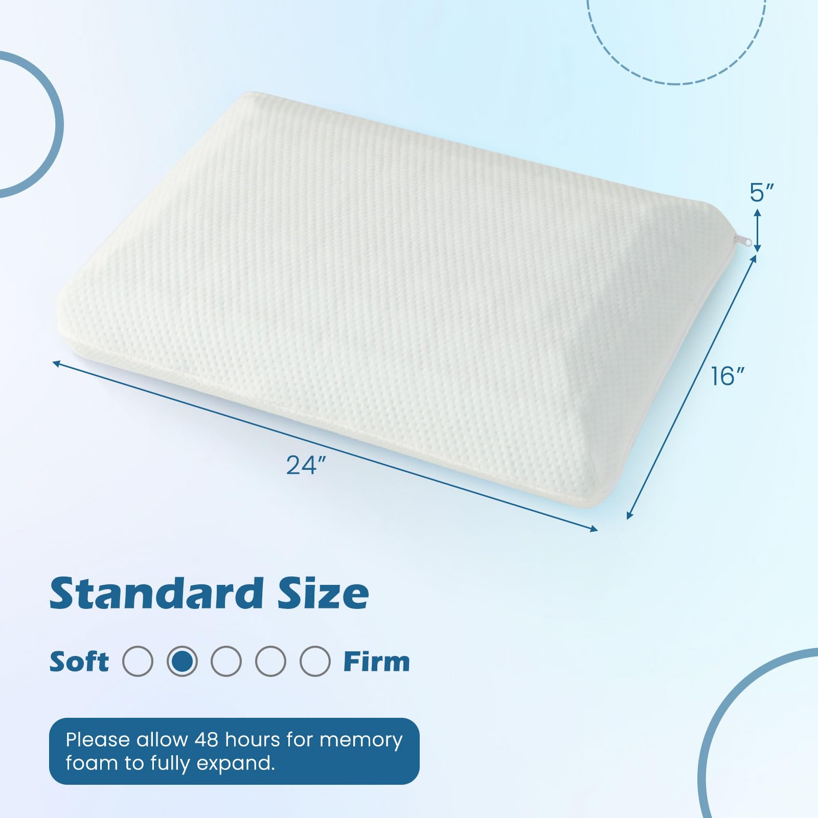 KOMFOTT Gel Memory Foam Pillows Set of 2（Gel Memory Foam）