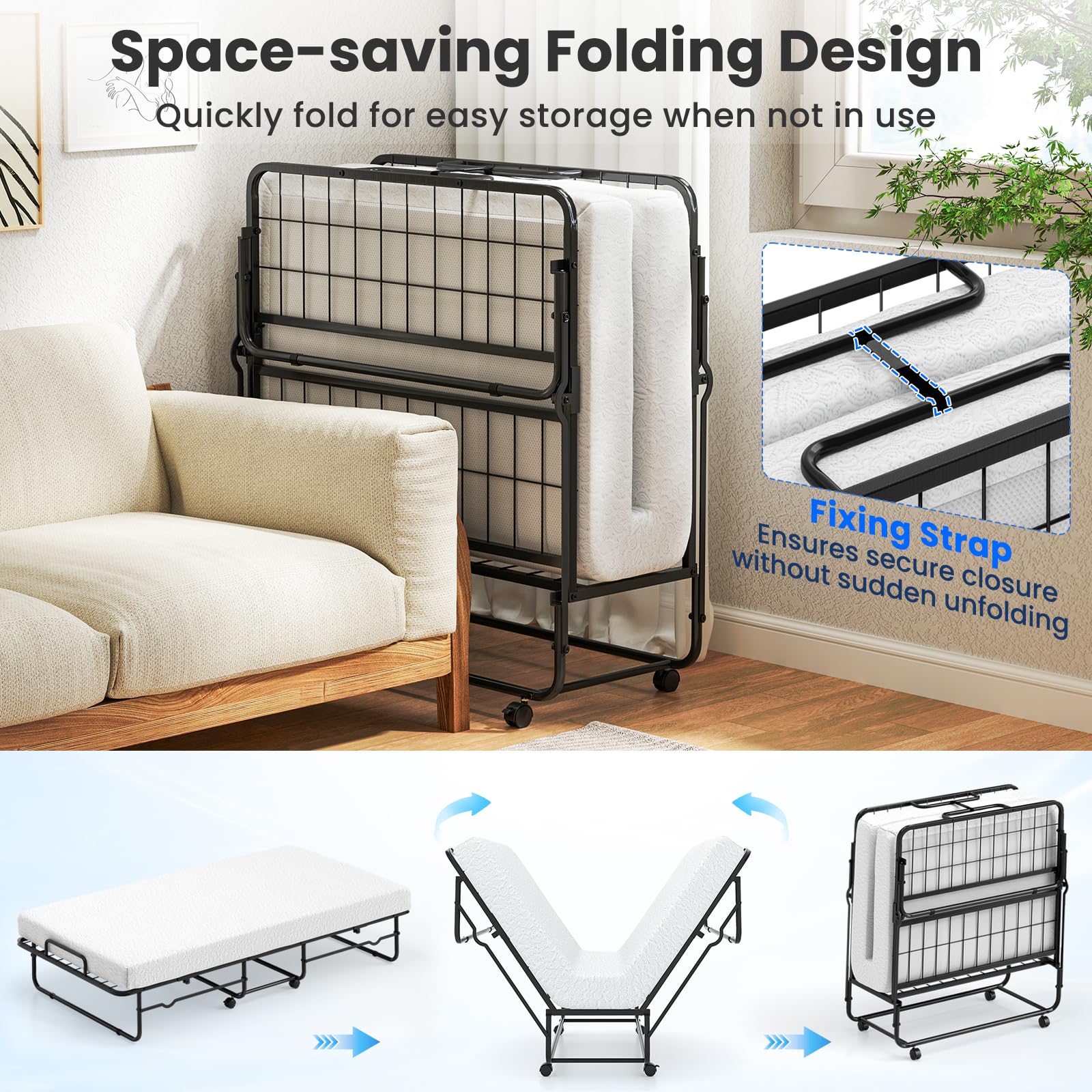 KOMFOTT Folding Bed with Mattress（Twin）