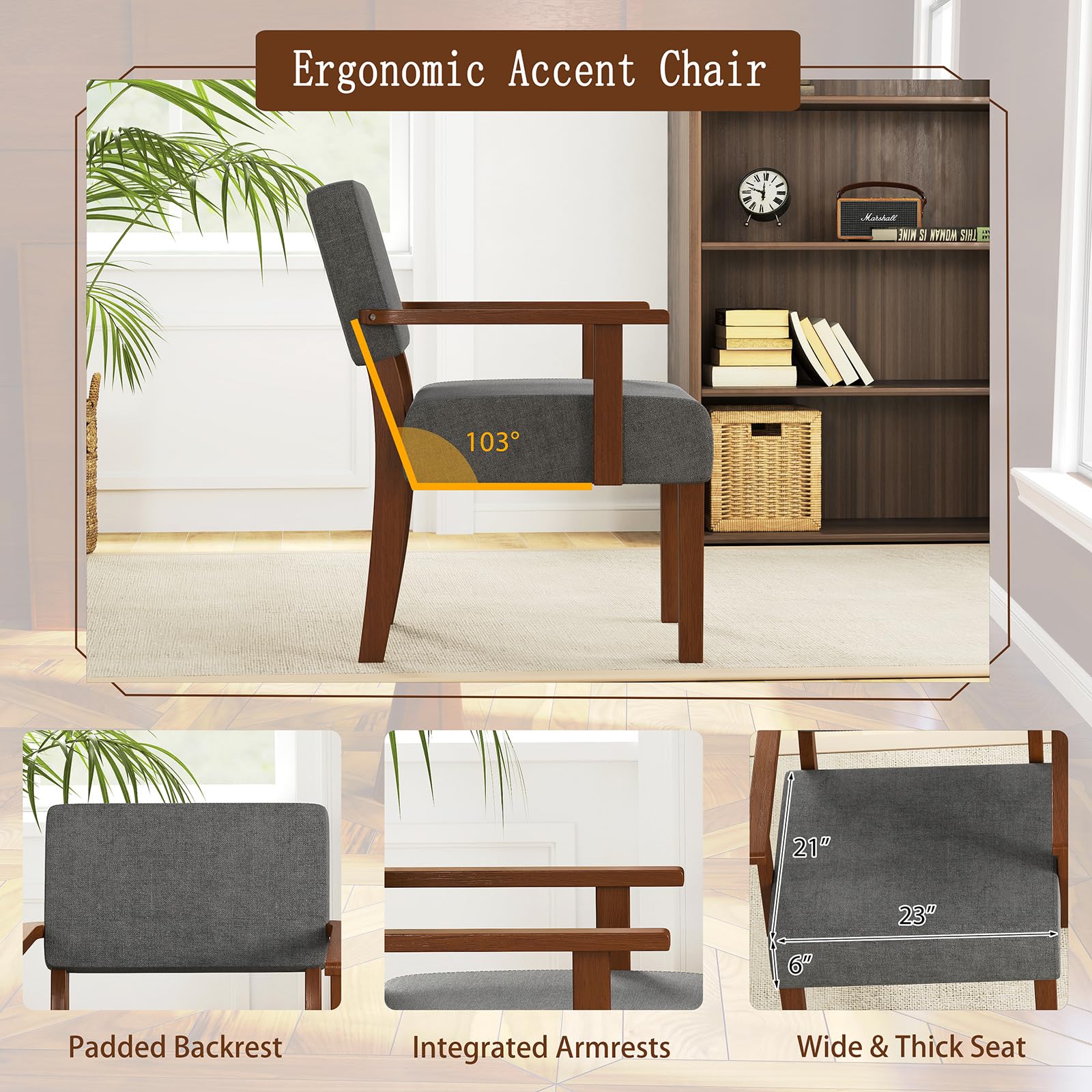 KOMFOTT Upholstered Accent Chairs Set of 1/2