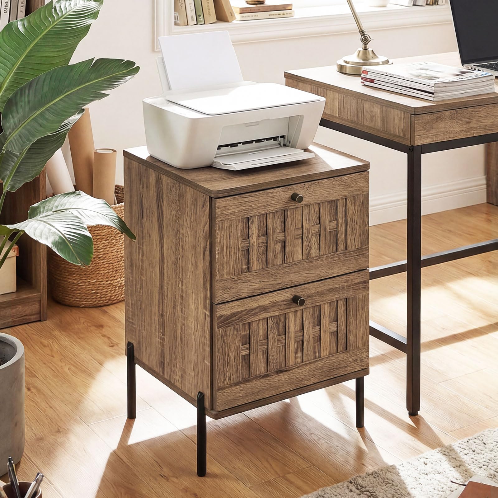 KOMFOTT Wooden Nightstand with 2 Drawers