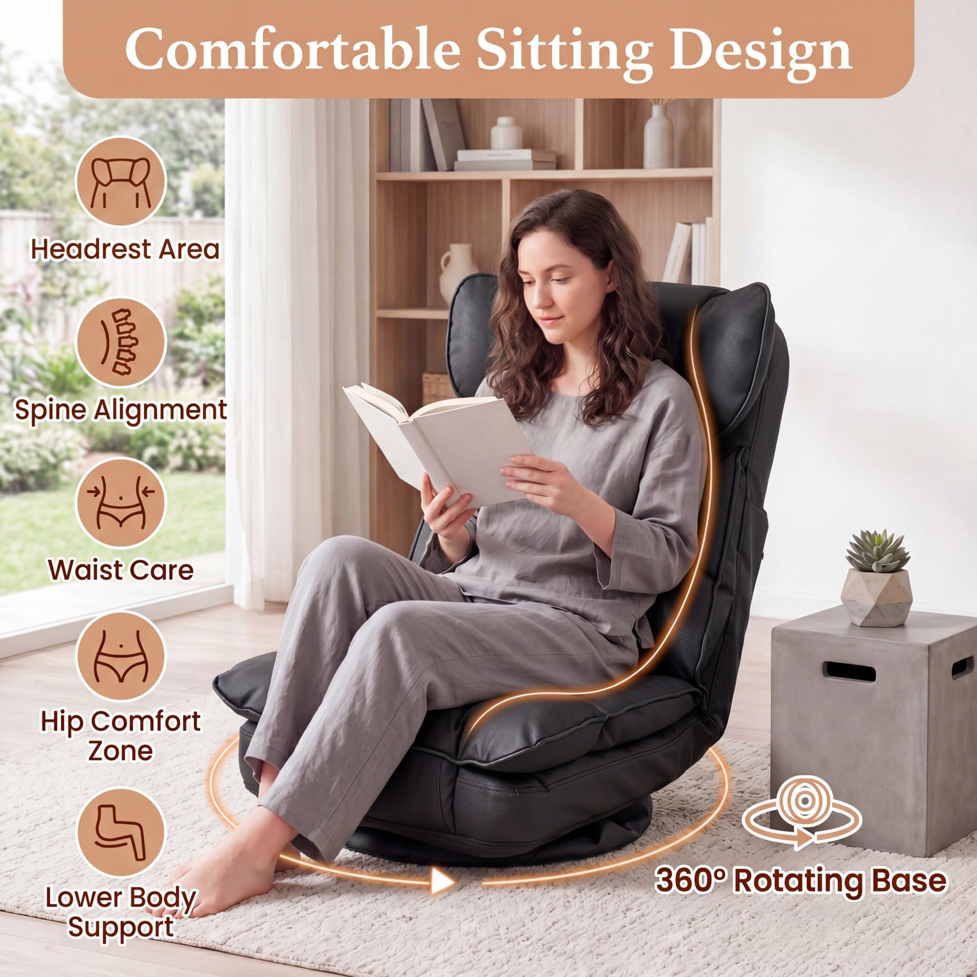 KOMFOTT 360° Swivel Floor Gaming Chair Lazy Lounger Sofa