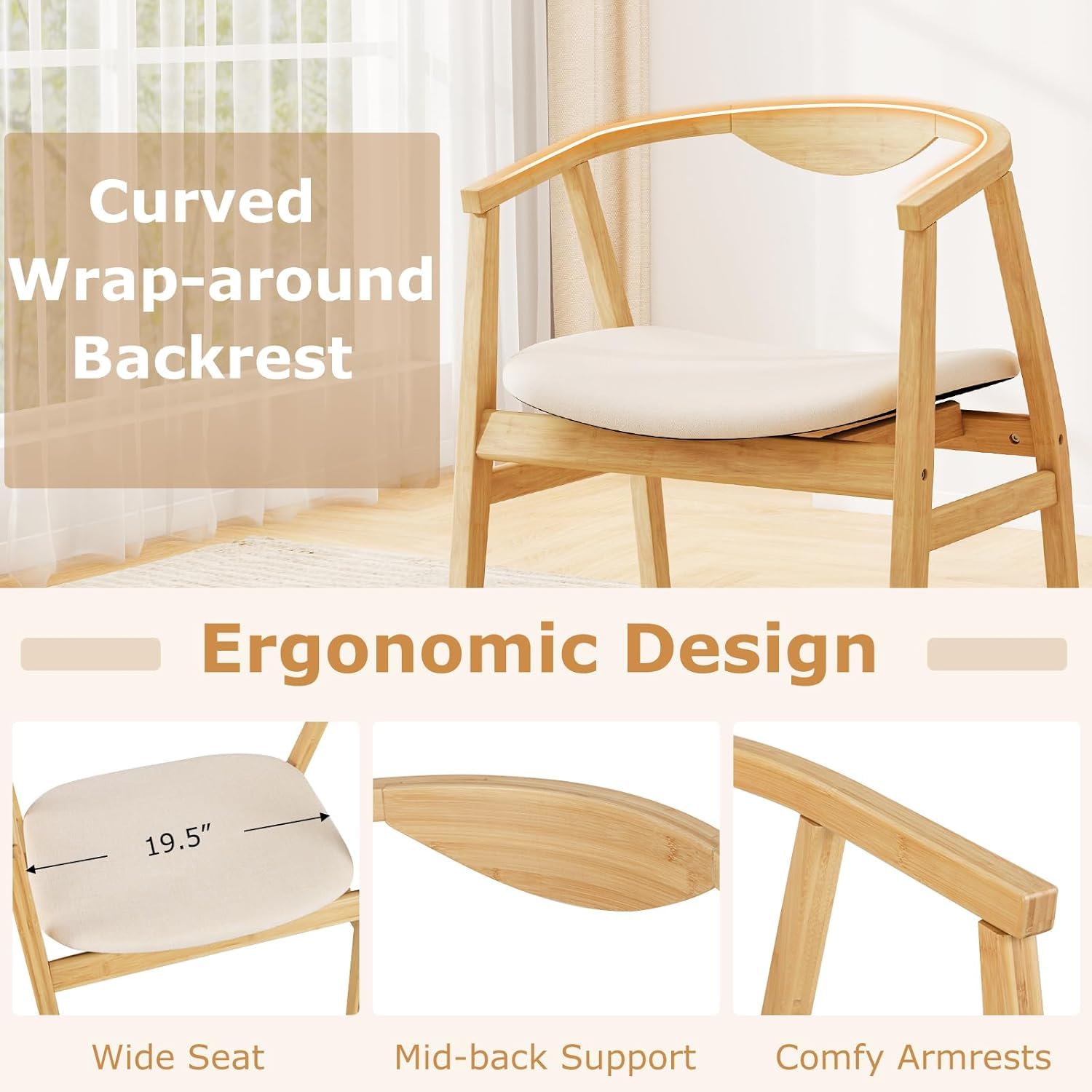 KOMFOTT Bamboo Accent Chair(1/2)