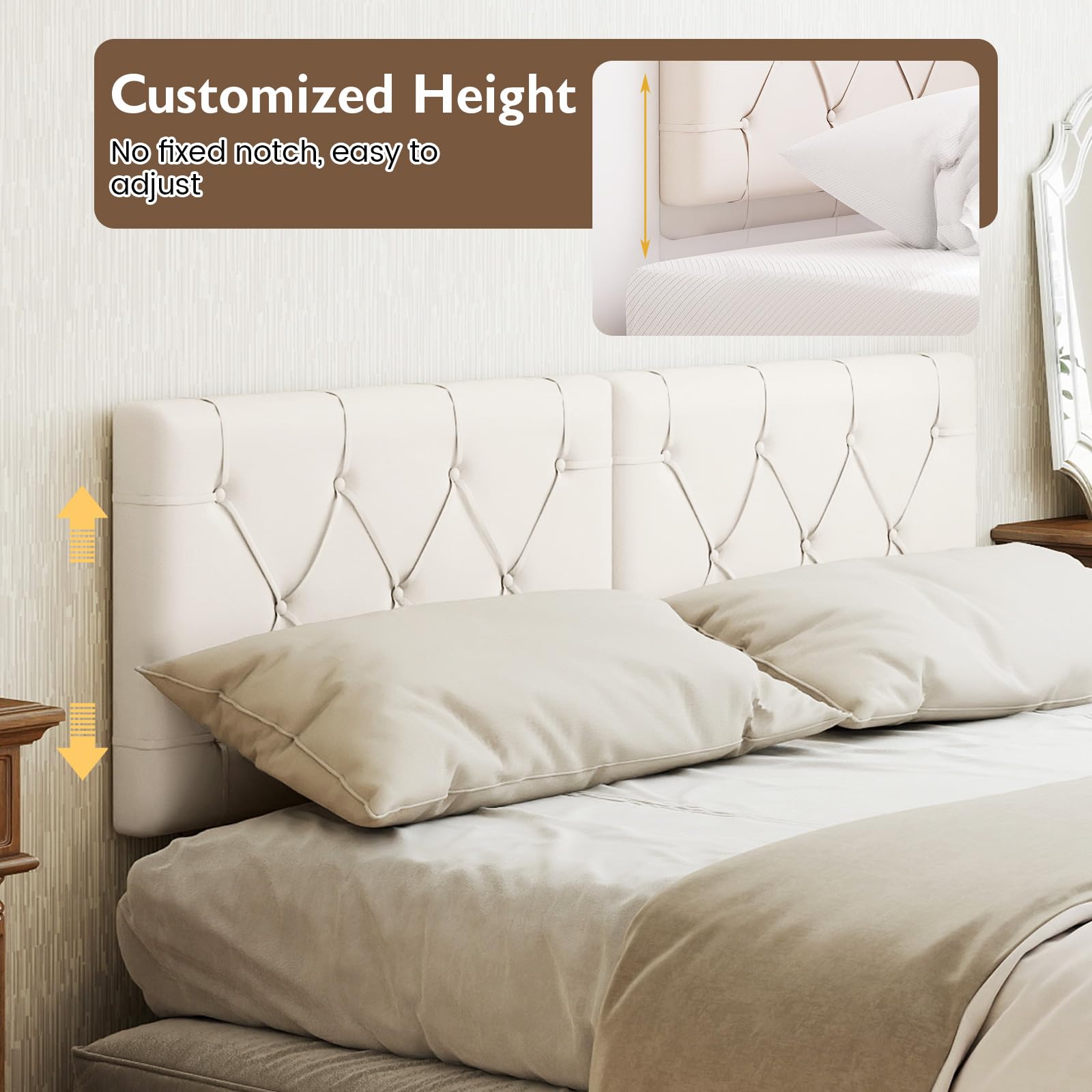 KOMFOTT Wall-Mounted Headboard for Twin Size Bed