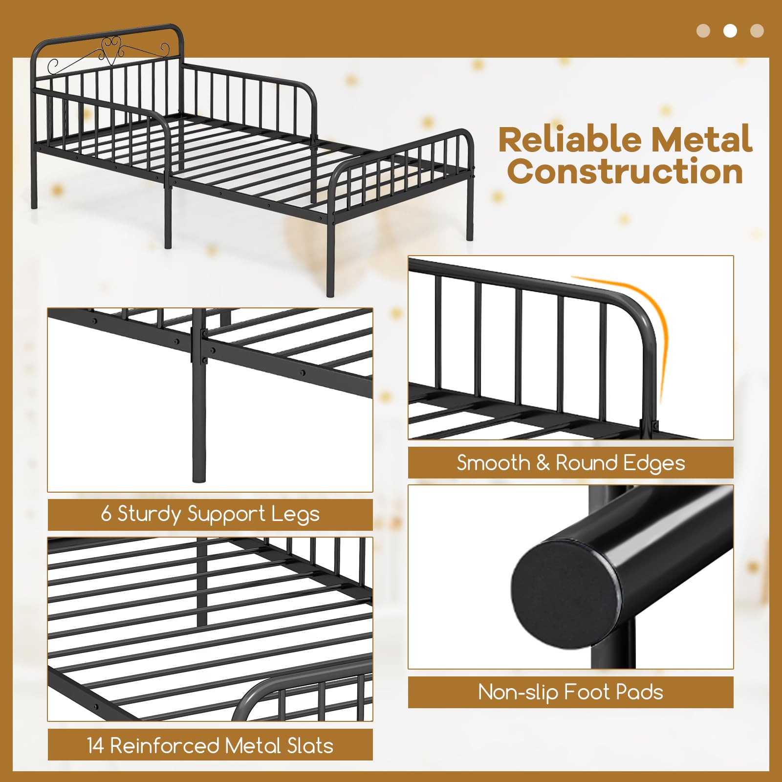 KOMFOTT Twin Bed Frame with Rails