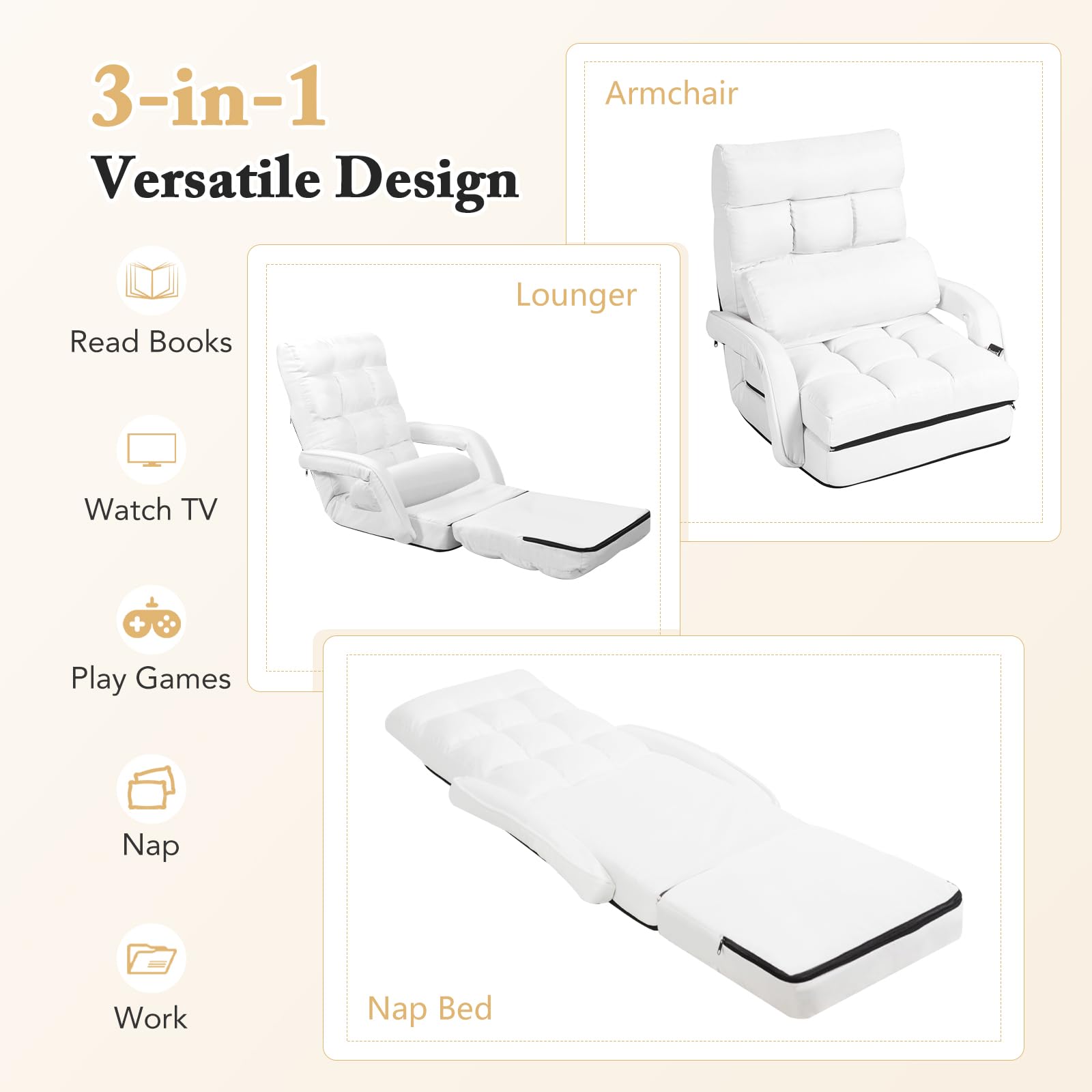 KOMFOTT Foldable Floor Lazy Sofa Chair