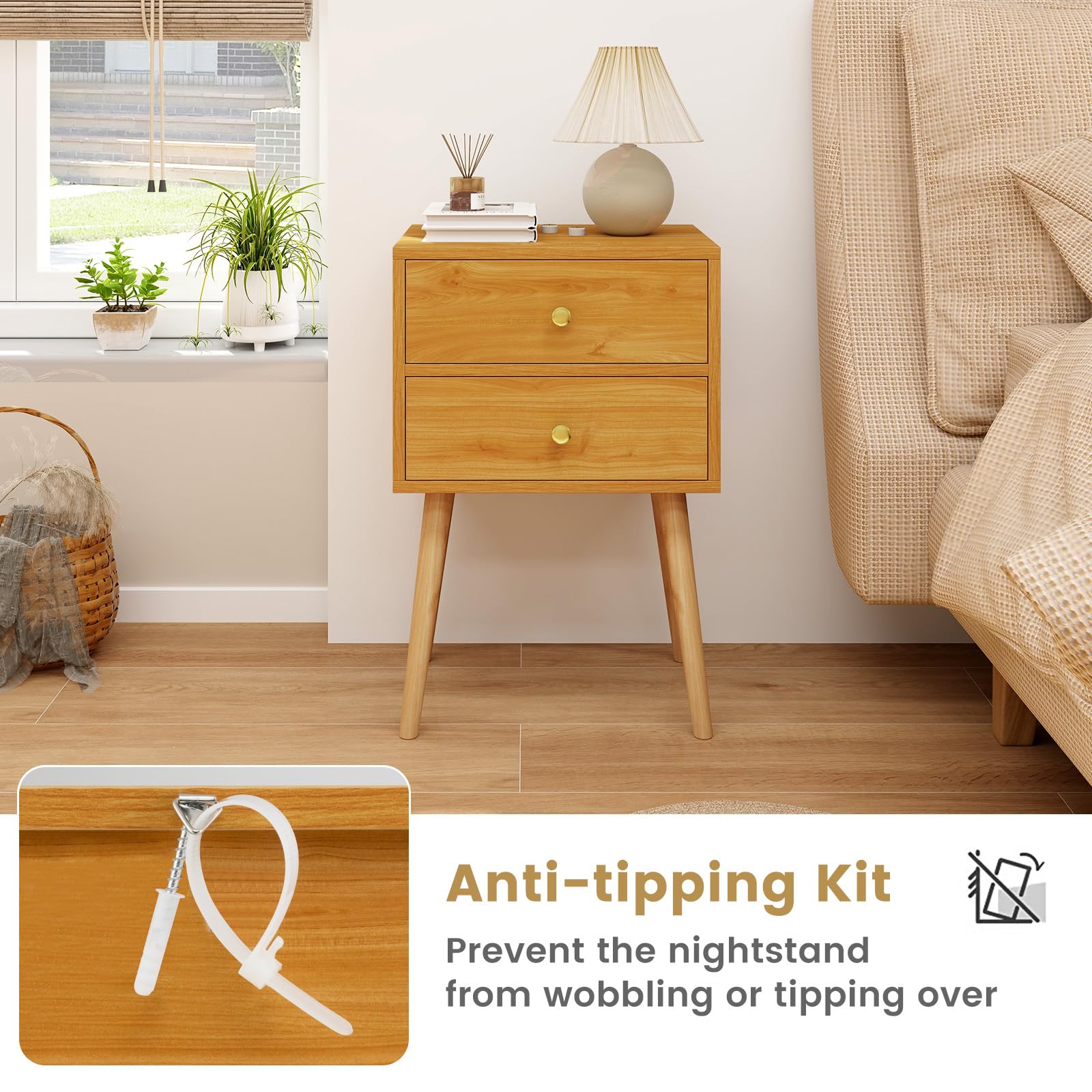 KOMFOTT Nightstand with 2 Drawers（1/2）