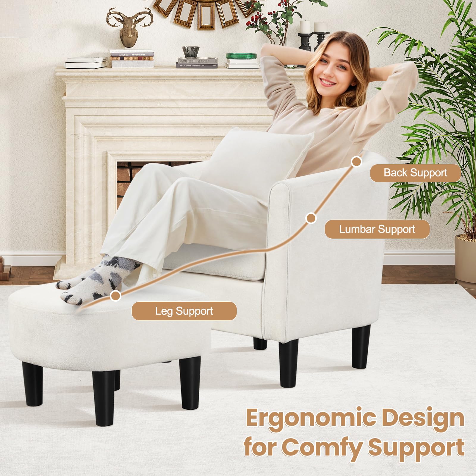 KOMFOTT Accent Chair with Ottoman